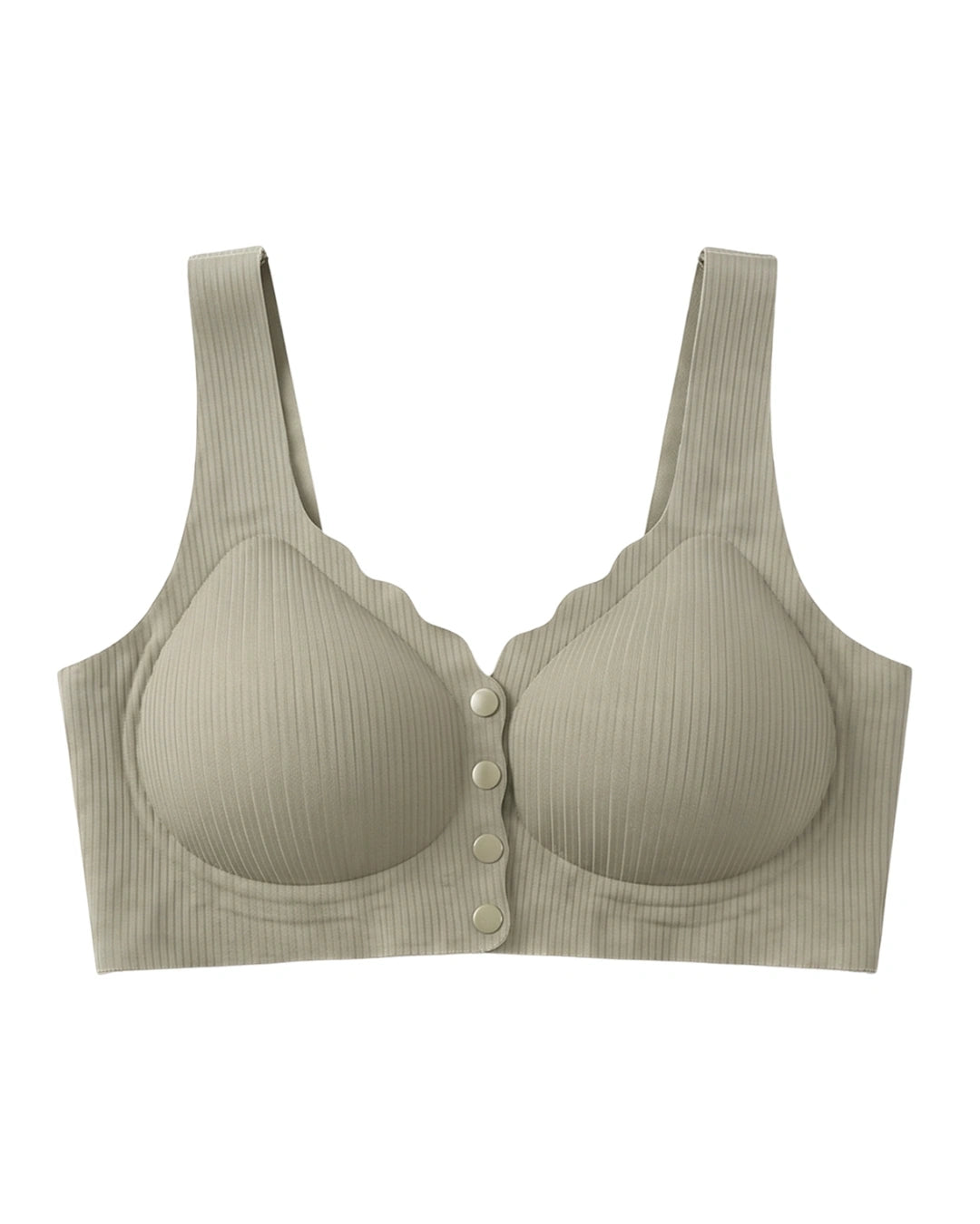Front-Button Bra - Zova - Olive Green