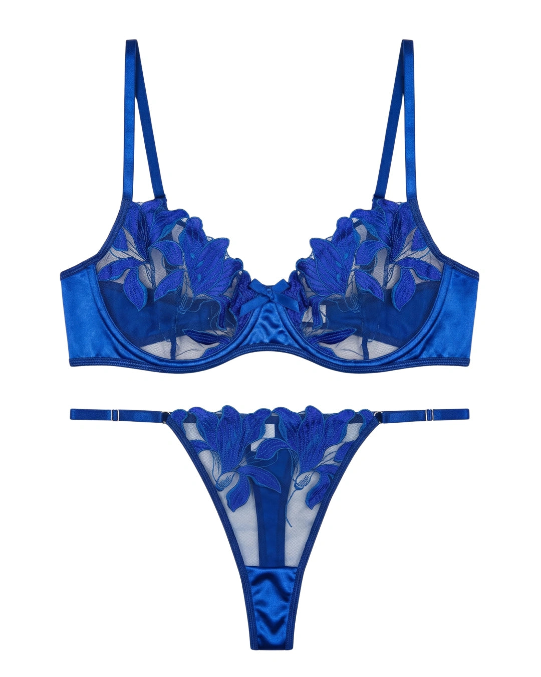 Non Padded Bra Set - Petal Luxe - Blue
