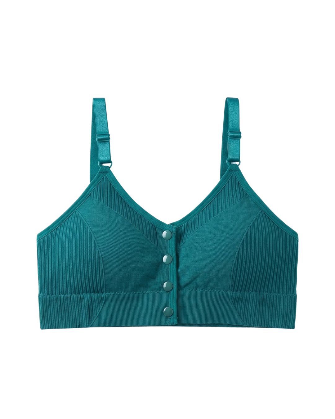Seamless Front-Button Bra - Viona - Green