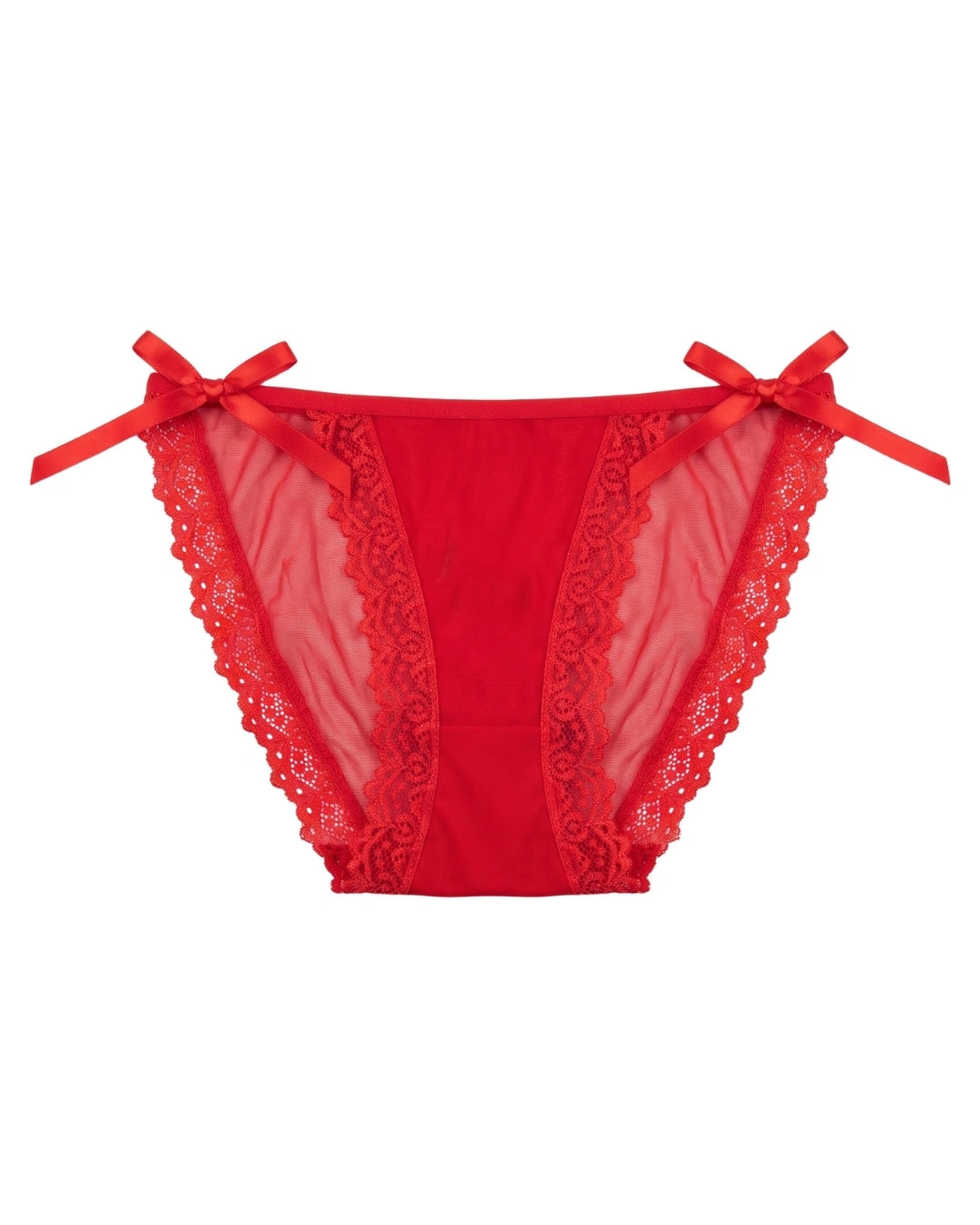 Bikini Panty - Bow Lace - Red