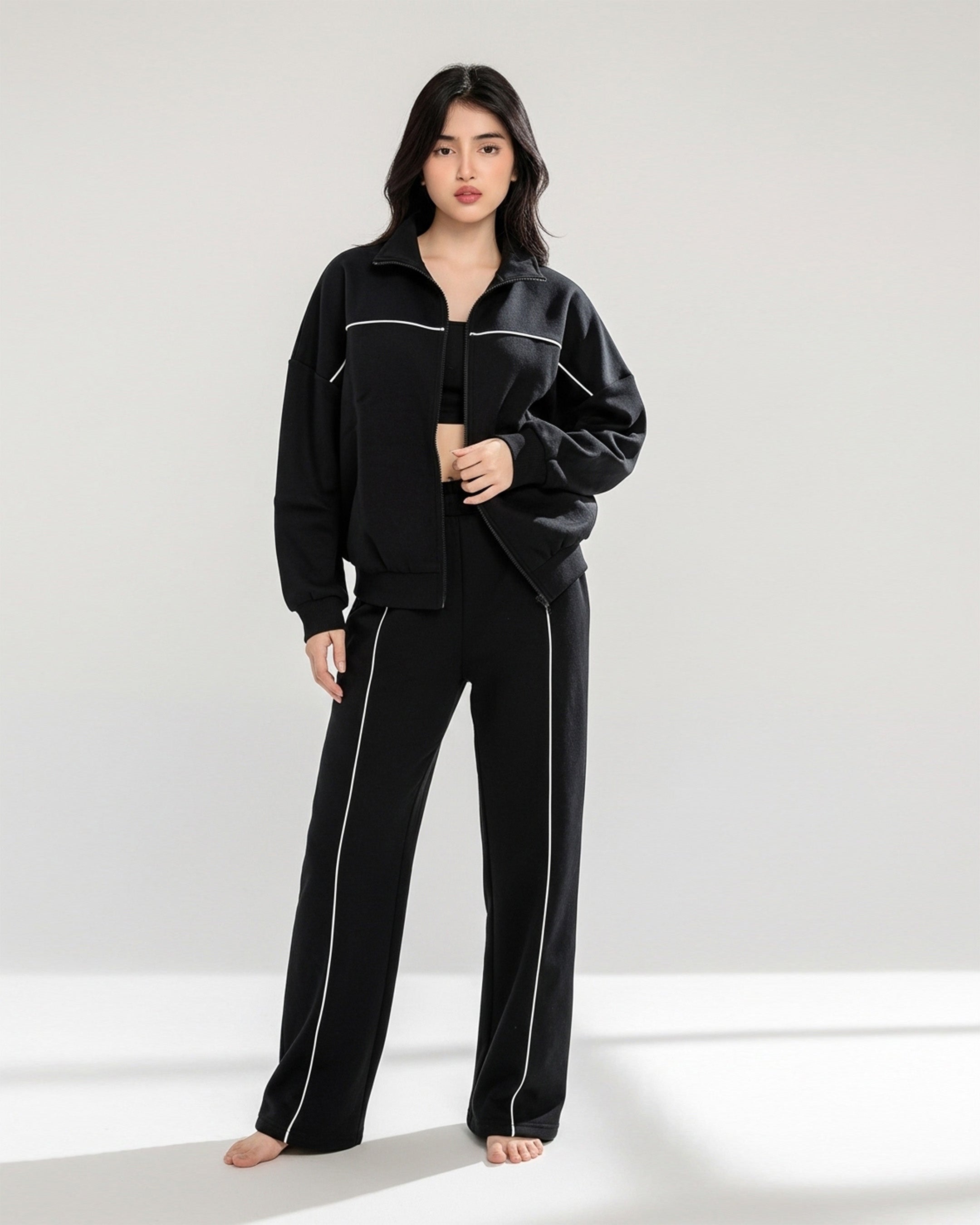 Fleece Tracksuit – Daily Move - Black