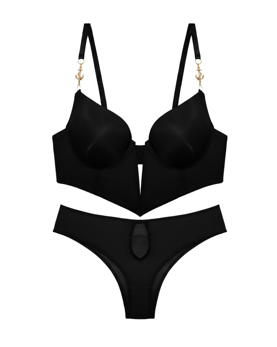 Padded Bra Set - Classic Shape - Black