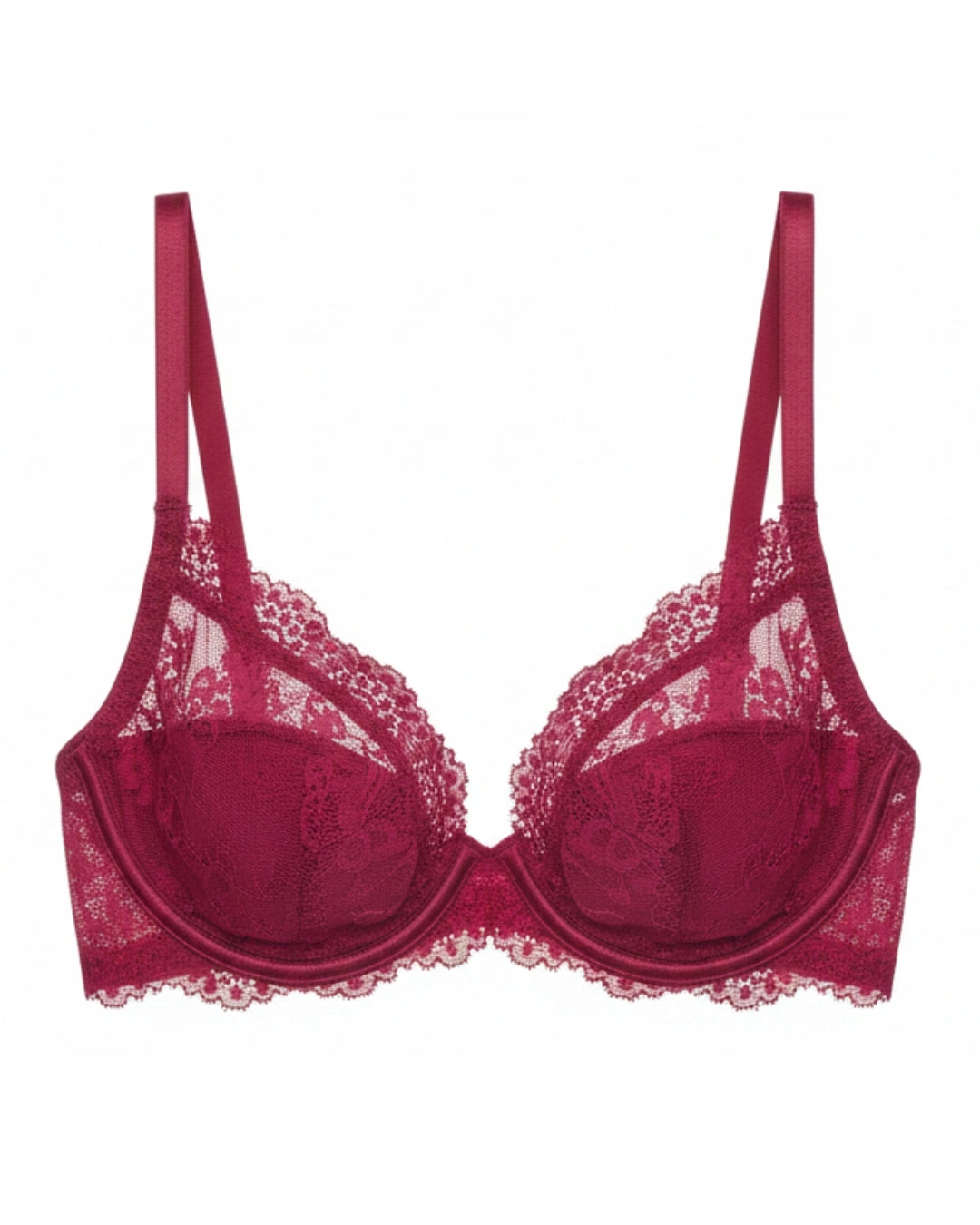 Non-Padded Bra - Sophia - Maroon