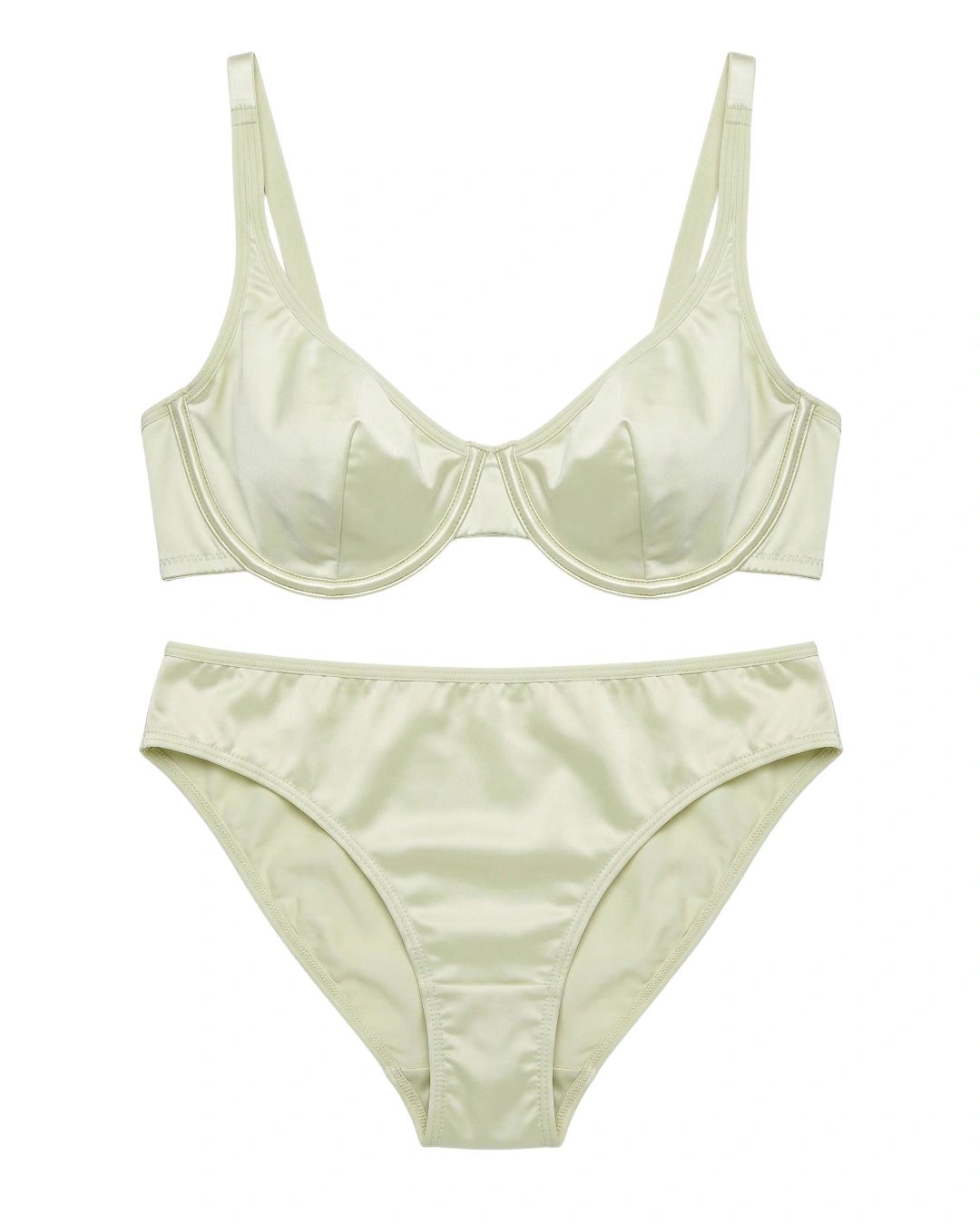 Non-Padded Bra Set -  Camille - Soft Green