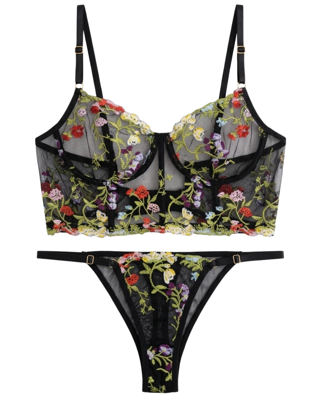 Non Padded Bra Set - Alvyn - Black