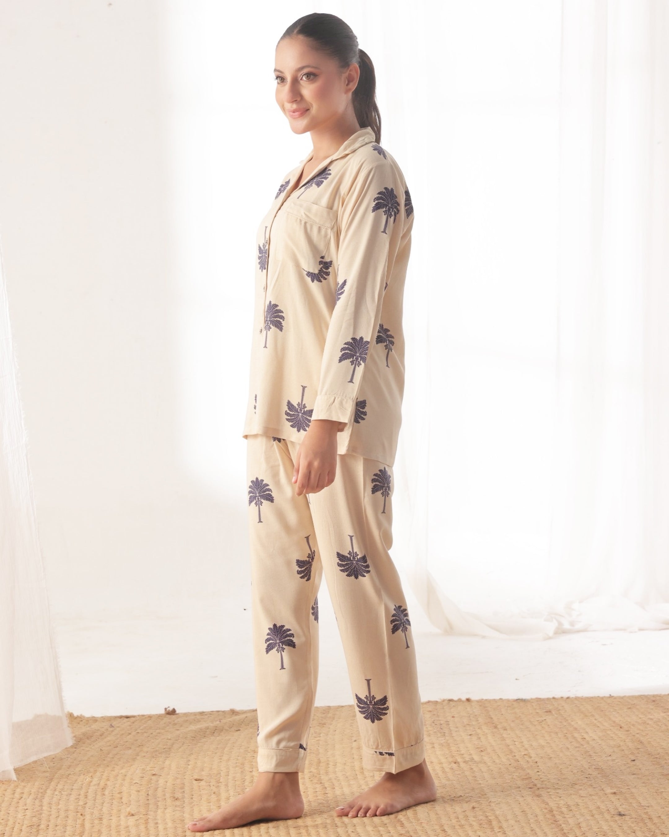 Linen Pajama Suit - Leaf Loom