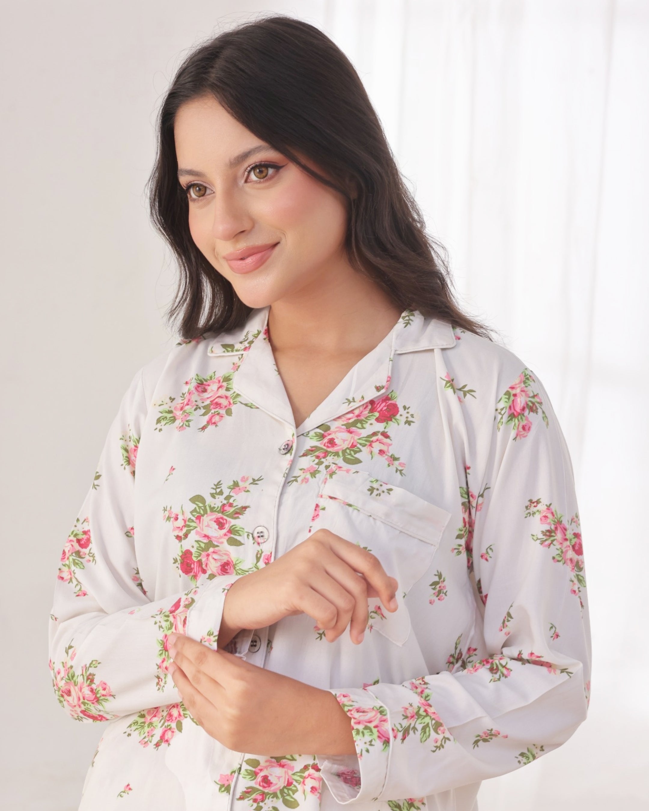 Linen Pajama Suit - Blossom Dream