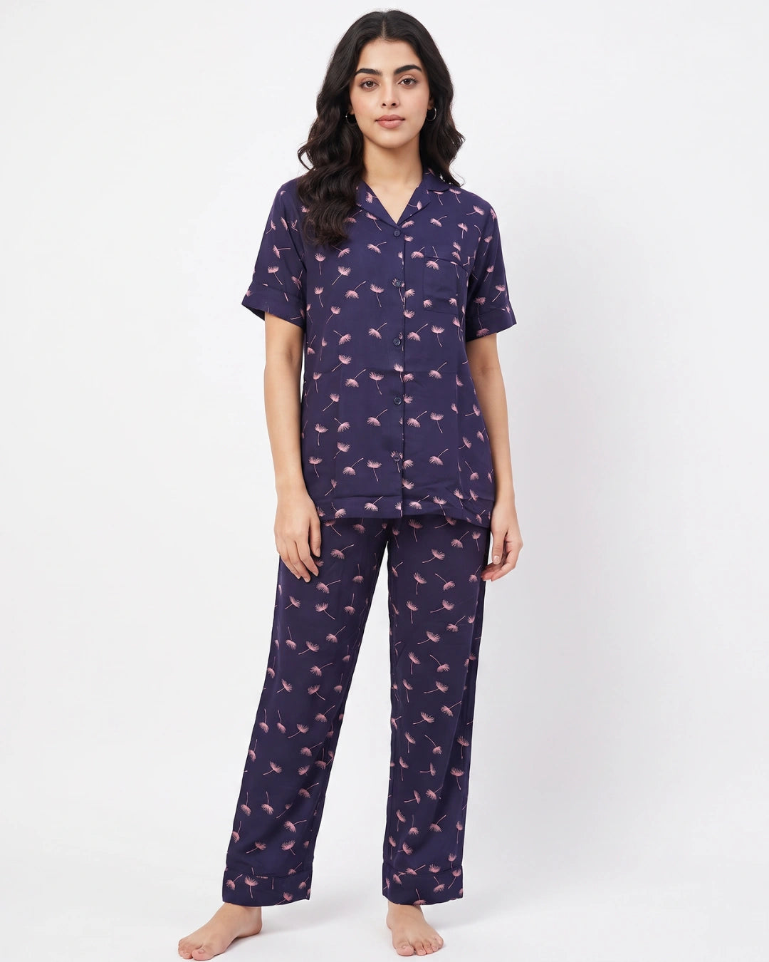 Linen PJ Set - Blue Blossom