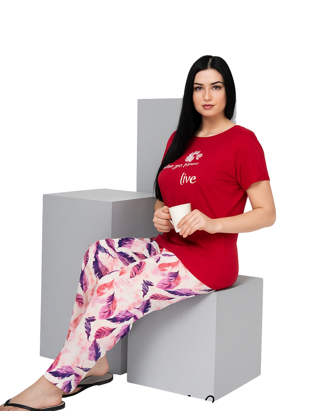 Cotton PJ Set - Berry Bloom