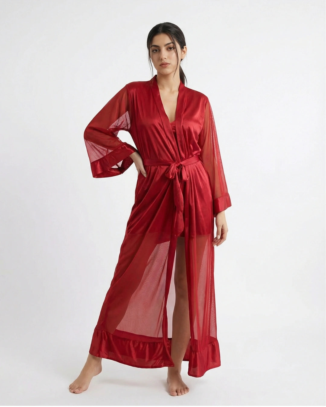 Gown Set - Rinny Silk - Red