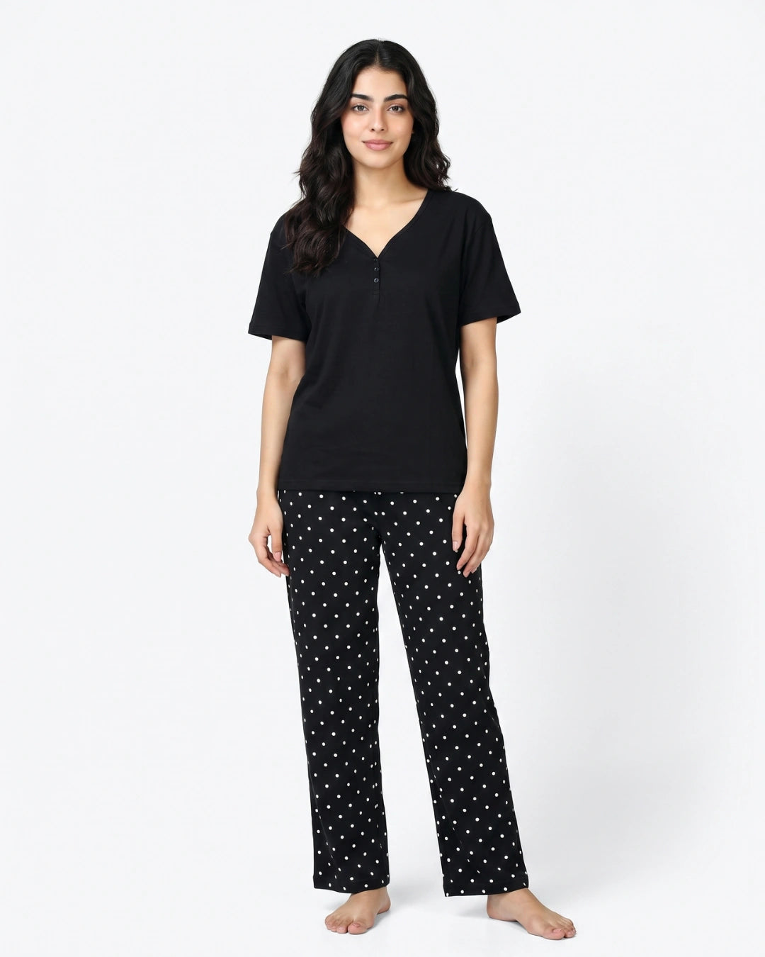 Cotton PJ Set - Mono Dot