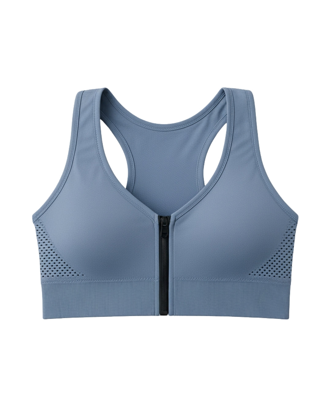 Sylas Zipper Pushup Sports Bra Blue