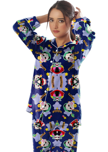 Sajiero Linen Pajama Suit - Starry Mood