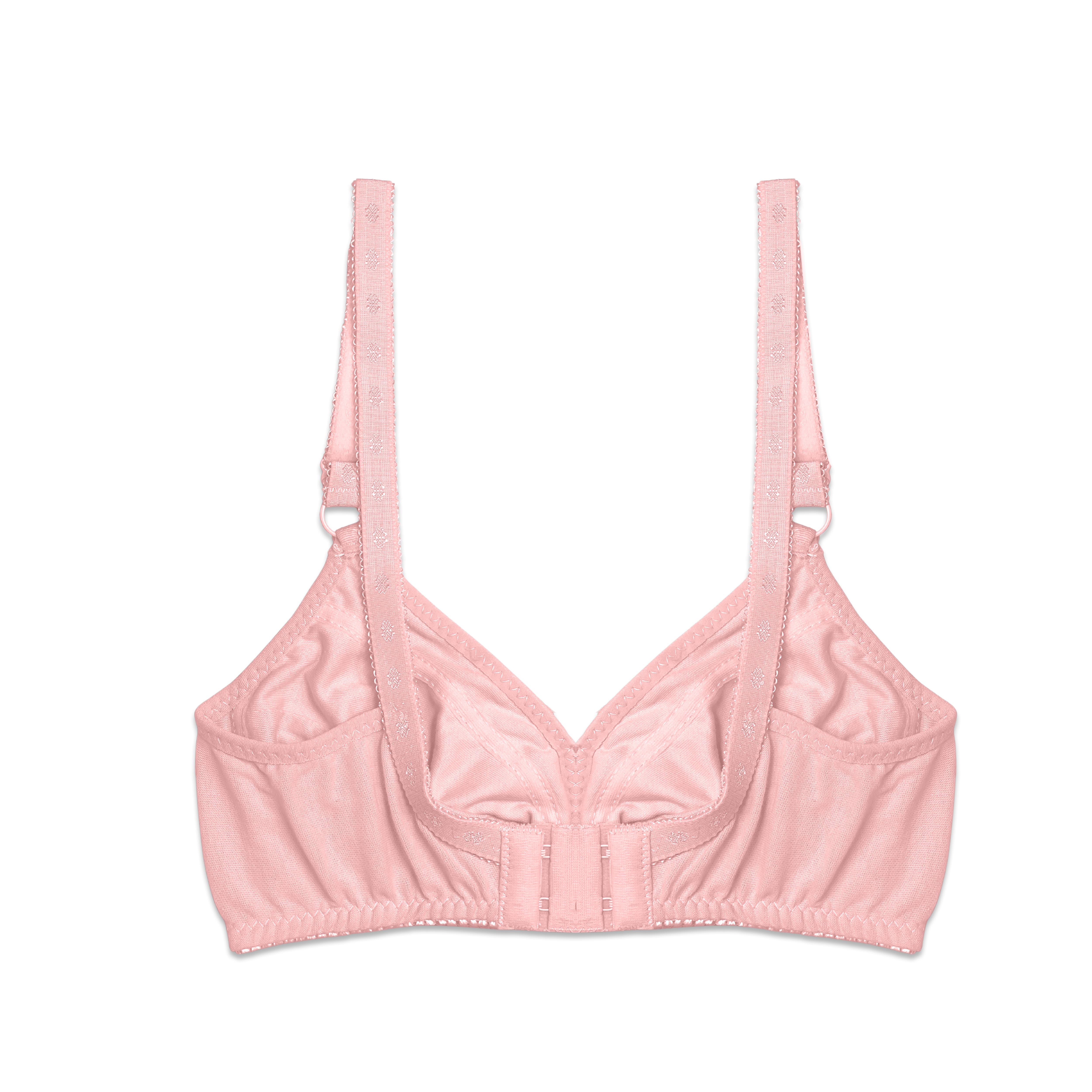 Pink bra on a white background