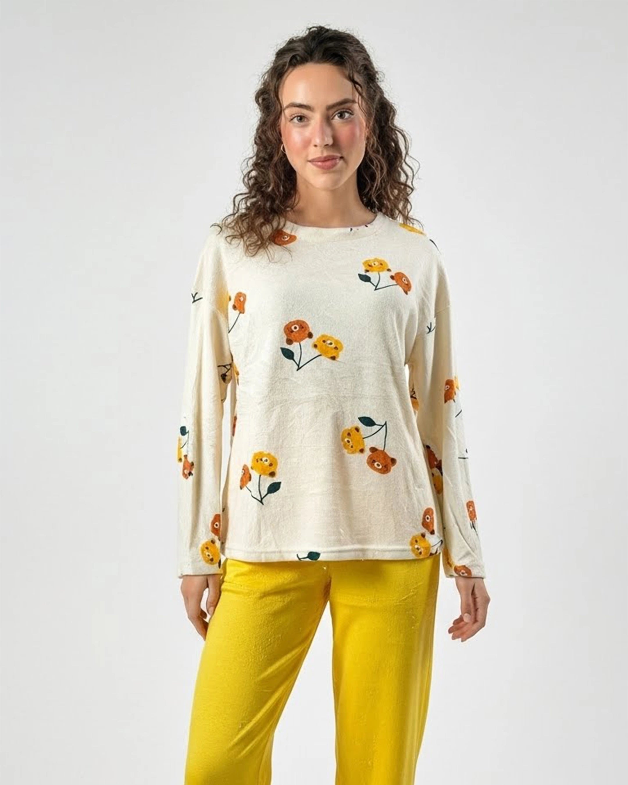 Fleece Pajama Suit - Winter Petals