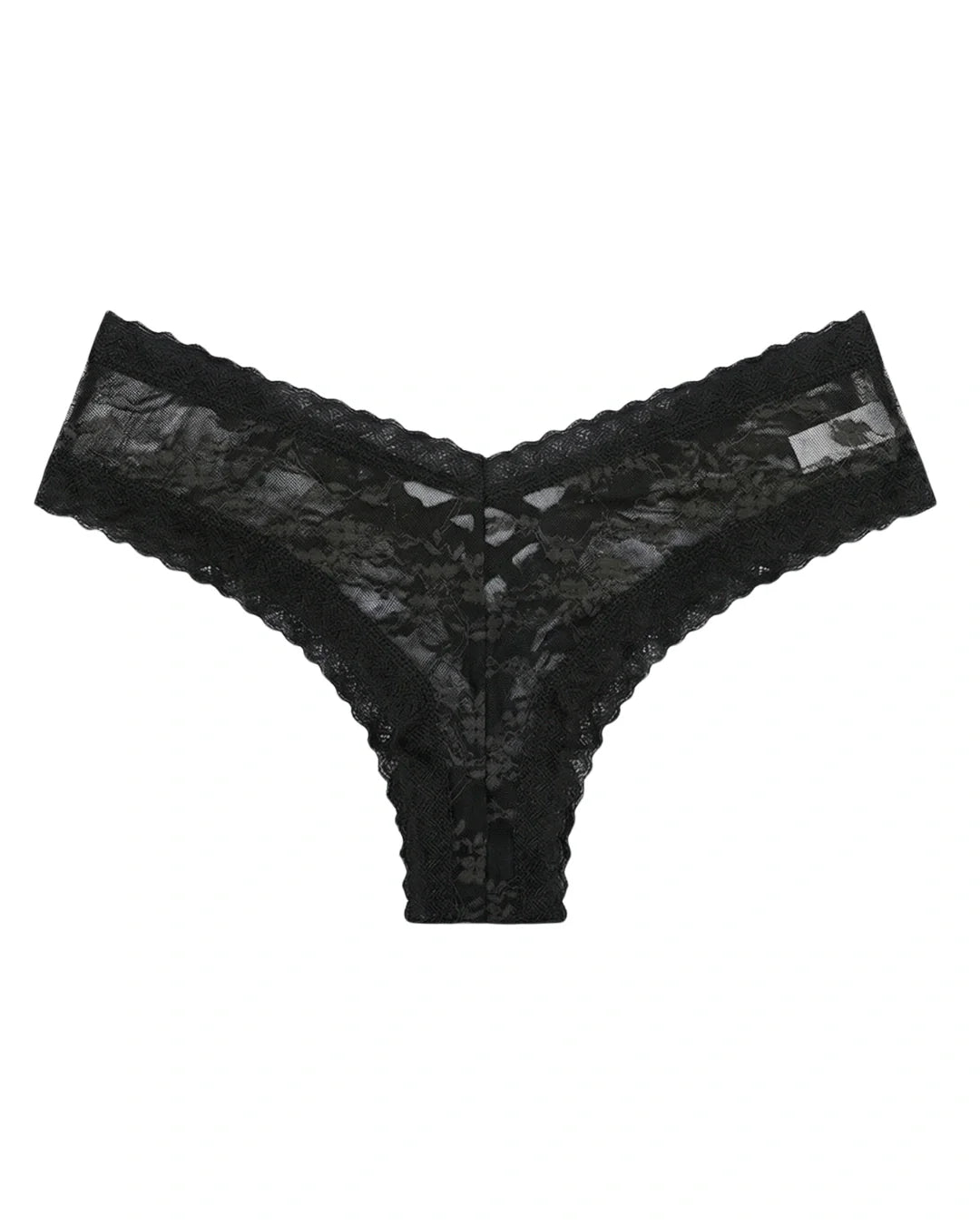 Thong Panty - Cross Lace - Black
