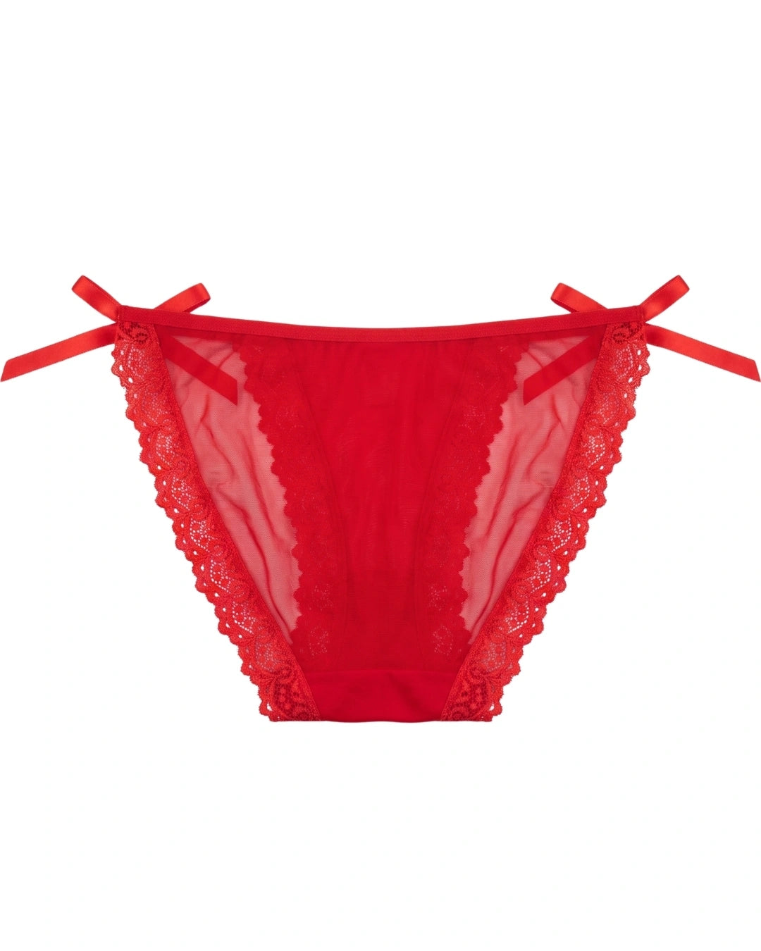 Bikini Panty - Bow Lace - Red