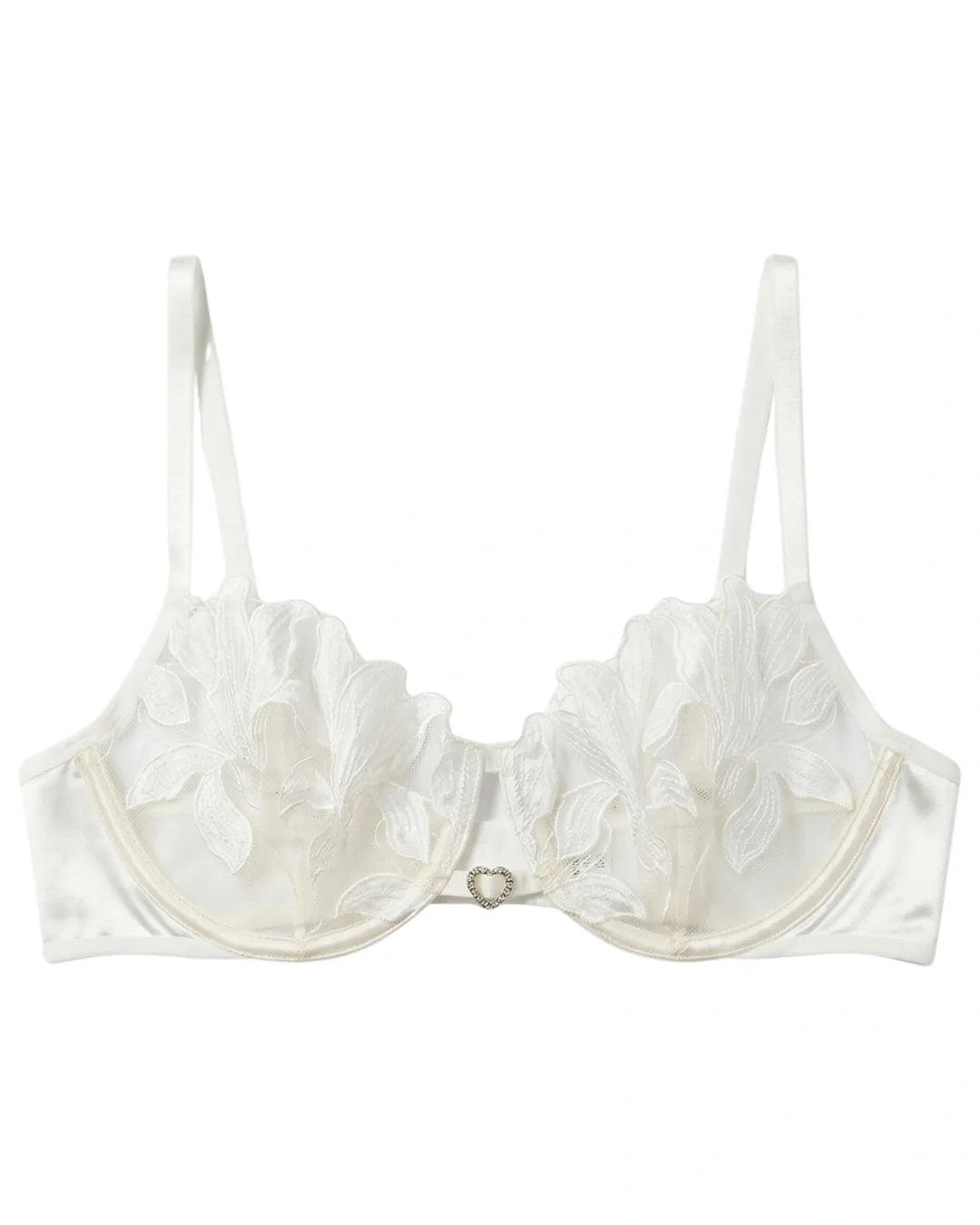 Non Padded Bra Set - Roselle Bloom - White