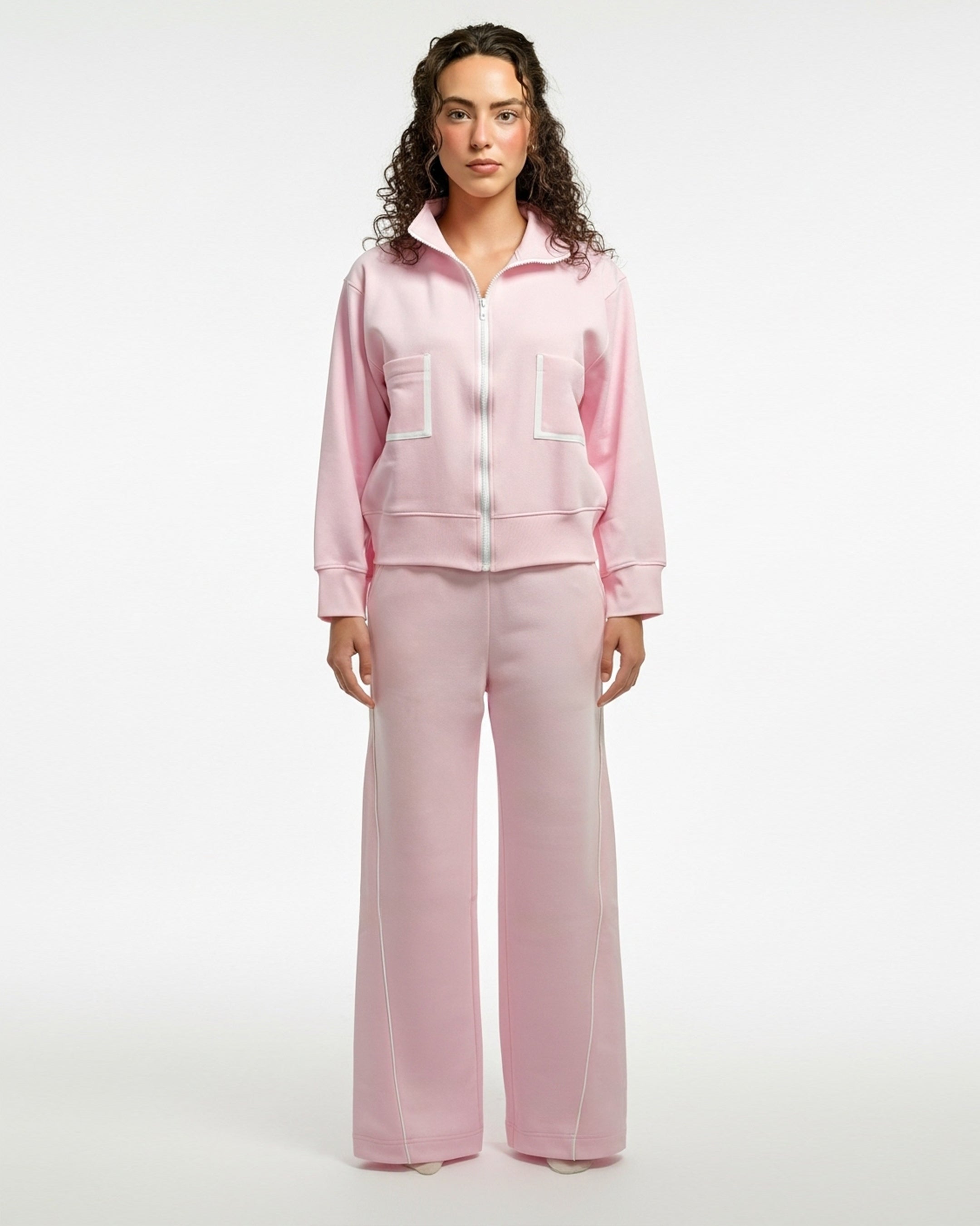 Fleece Tracksuit – Comfy Zip - Pink