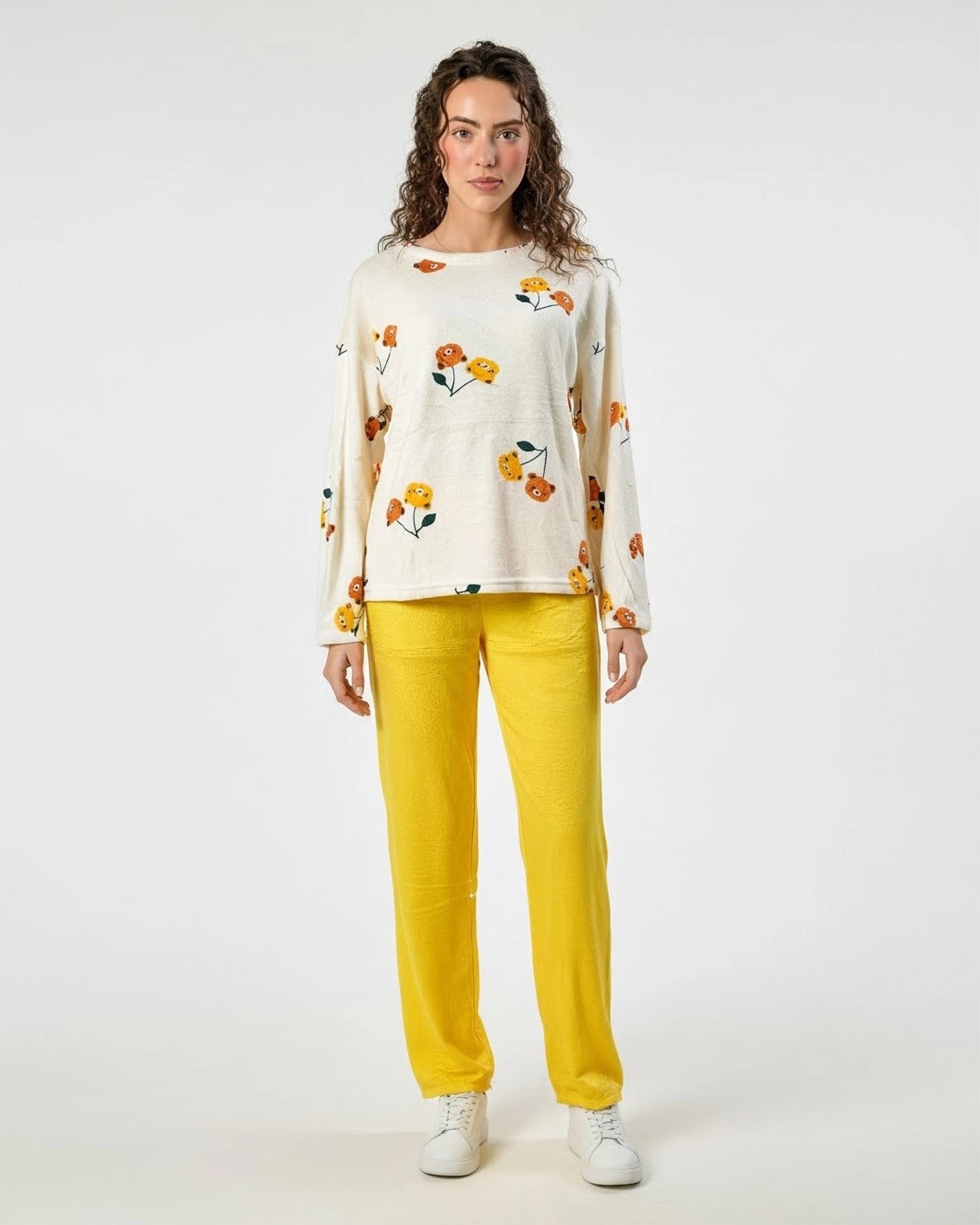 Fleece Pajama Suit - Winter Petals