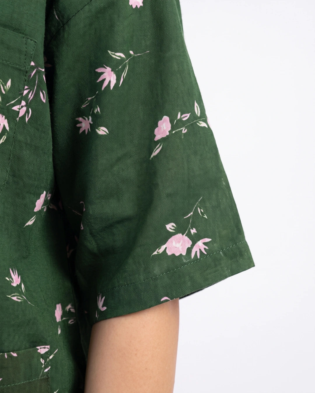 Linen Oversized PJ Set - Floral Breeze - Green