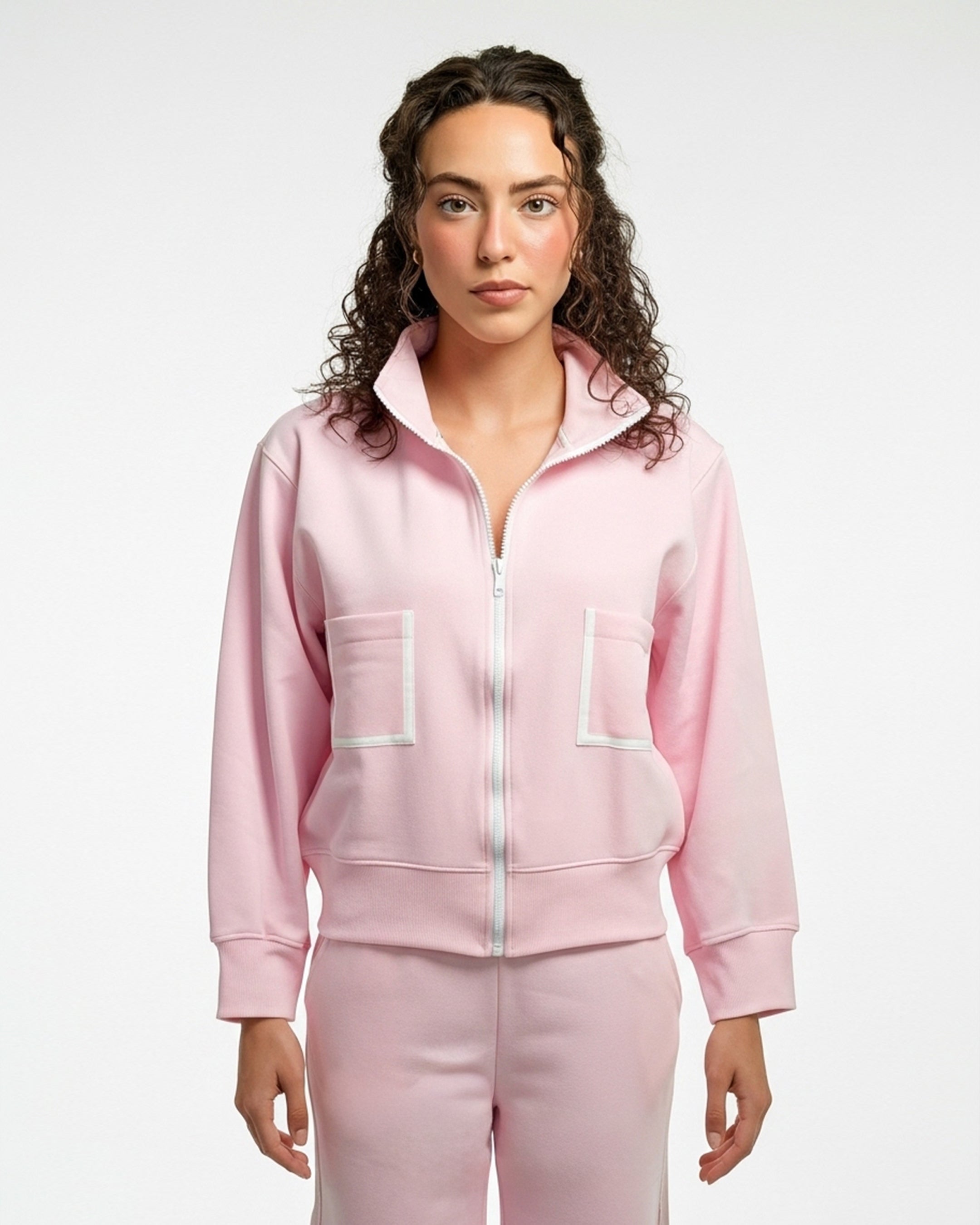 Fleece Tracksuit – Comfy Zip - Pink