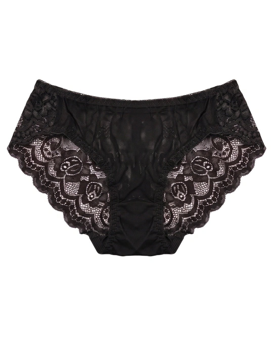 Brief Panty - Rose Lace - Black