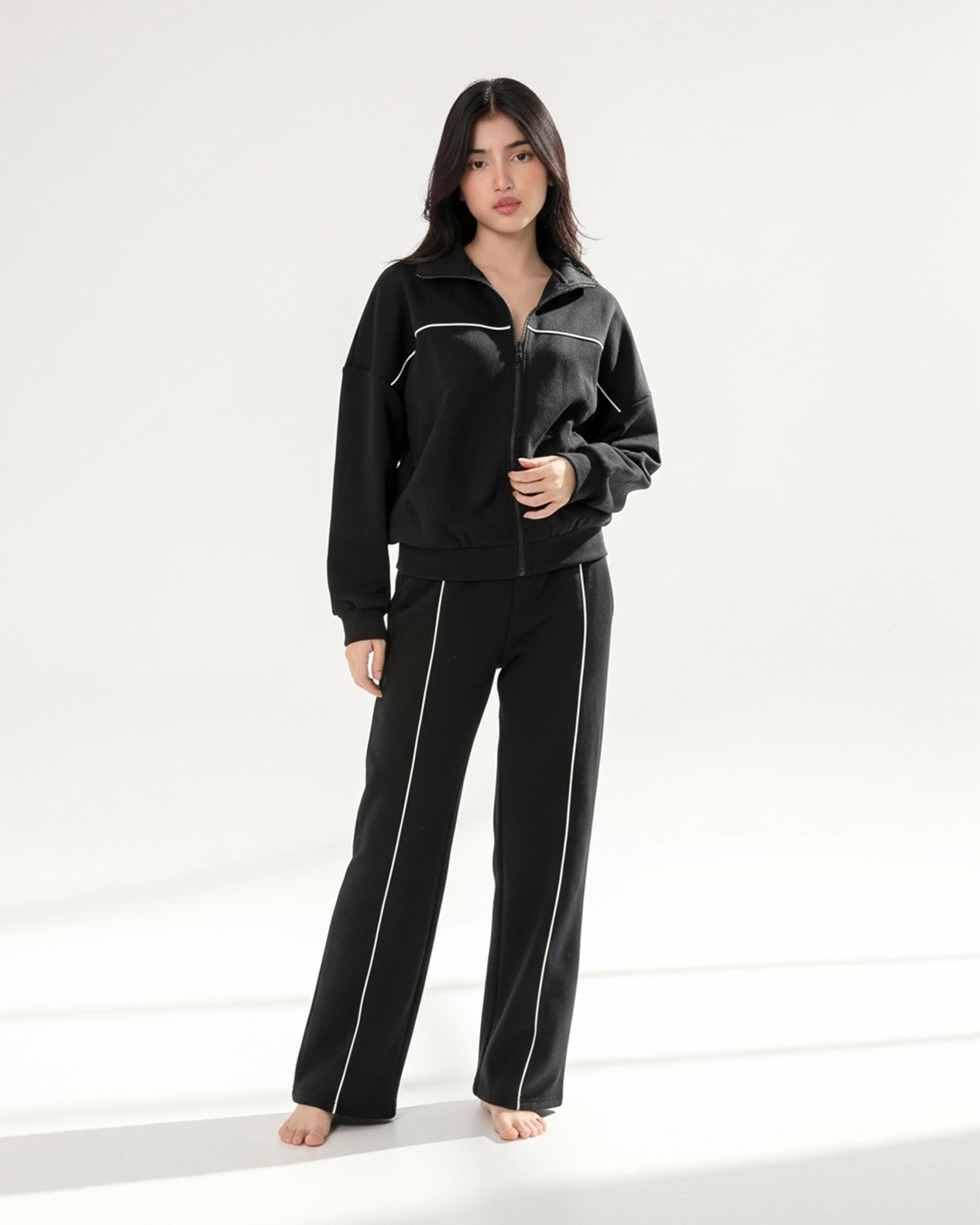 Fleece Tracksuit – Daily Move - Black