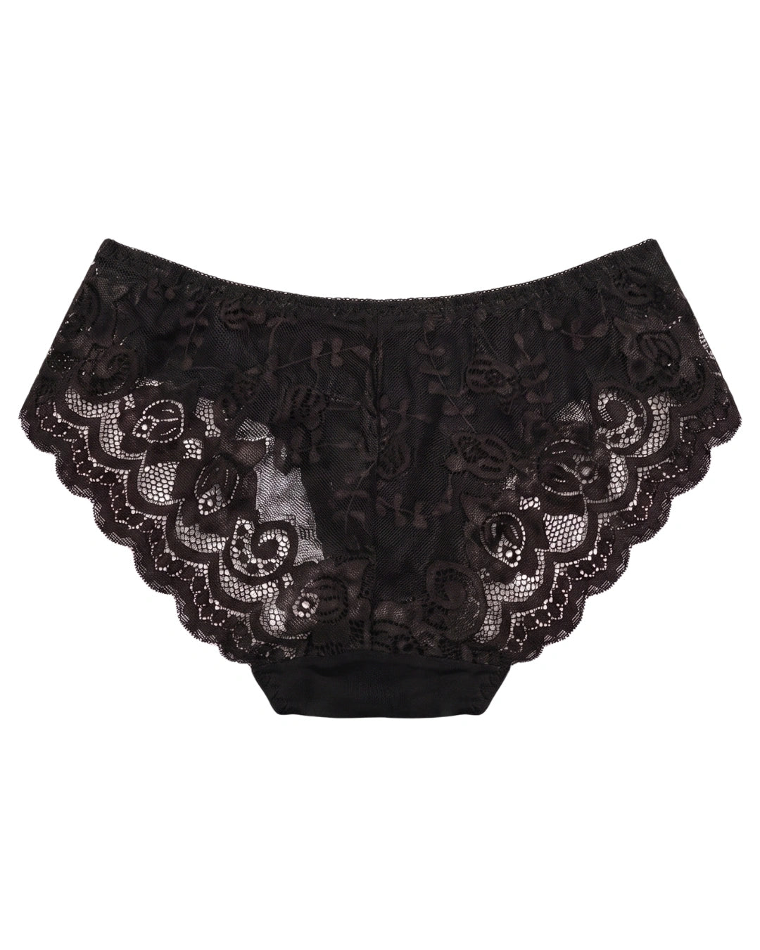 Brief Panty - Rose Lace - Black