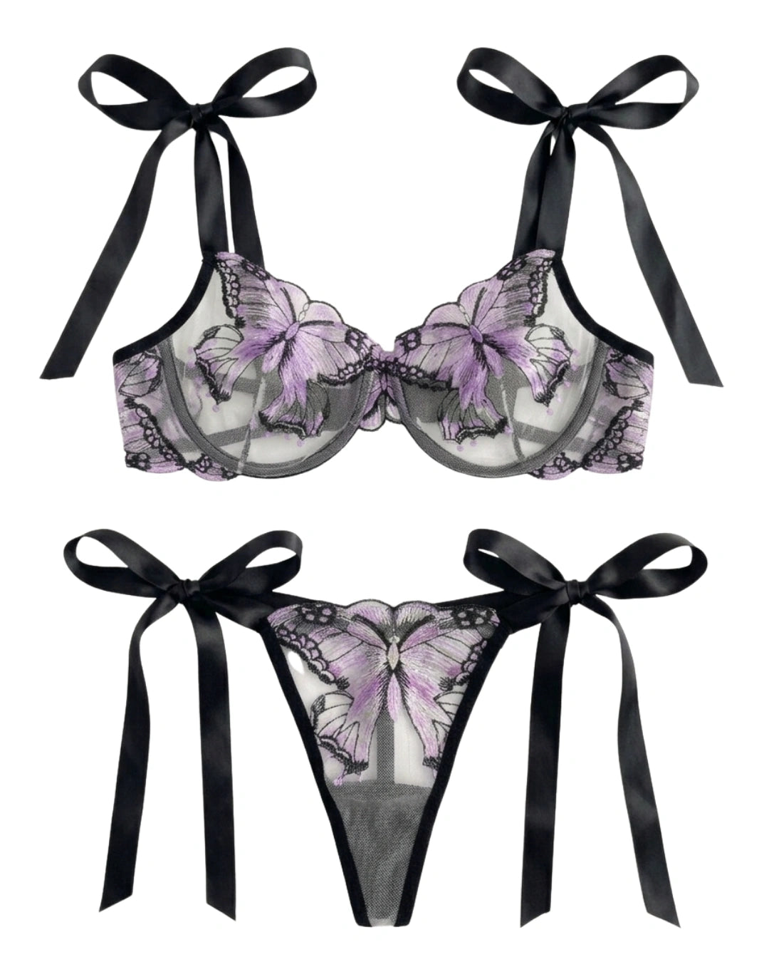 Non Padded Bra Set - Orlisse - Purple