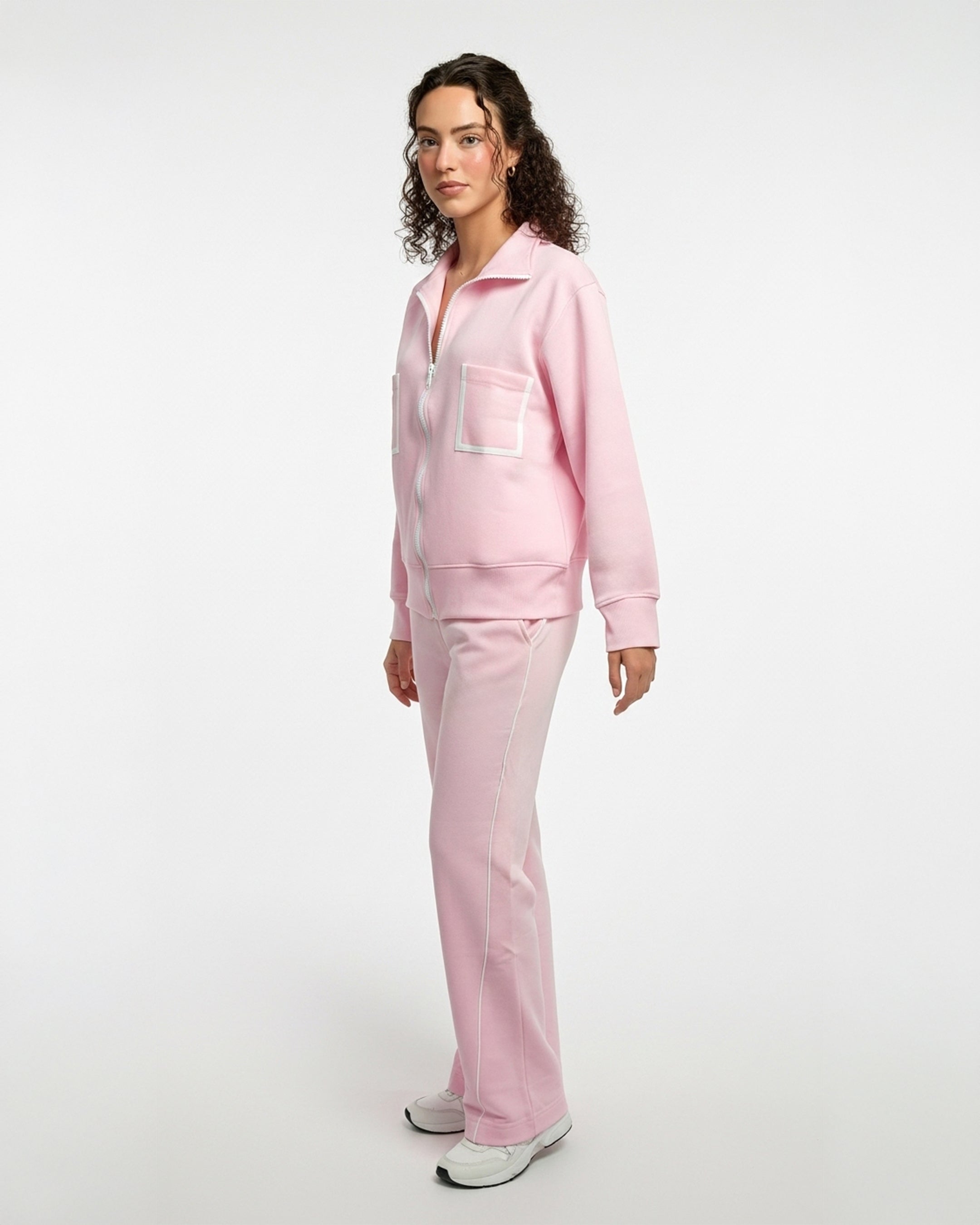 Fleece Tracksuit – Comfy Zip - Pink