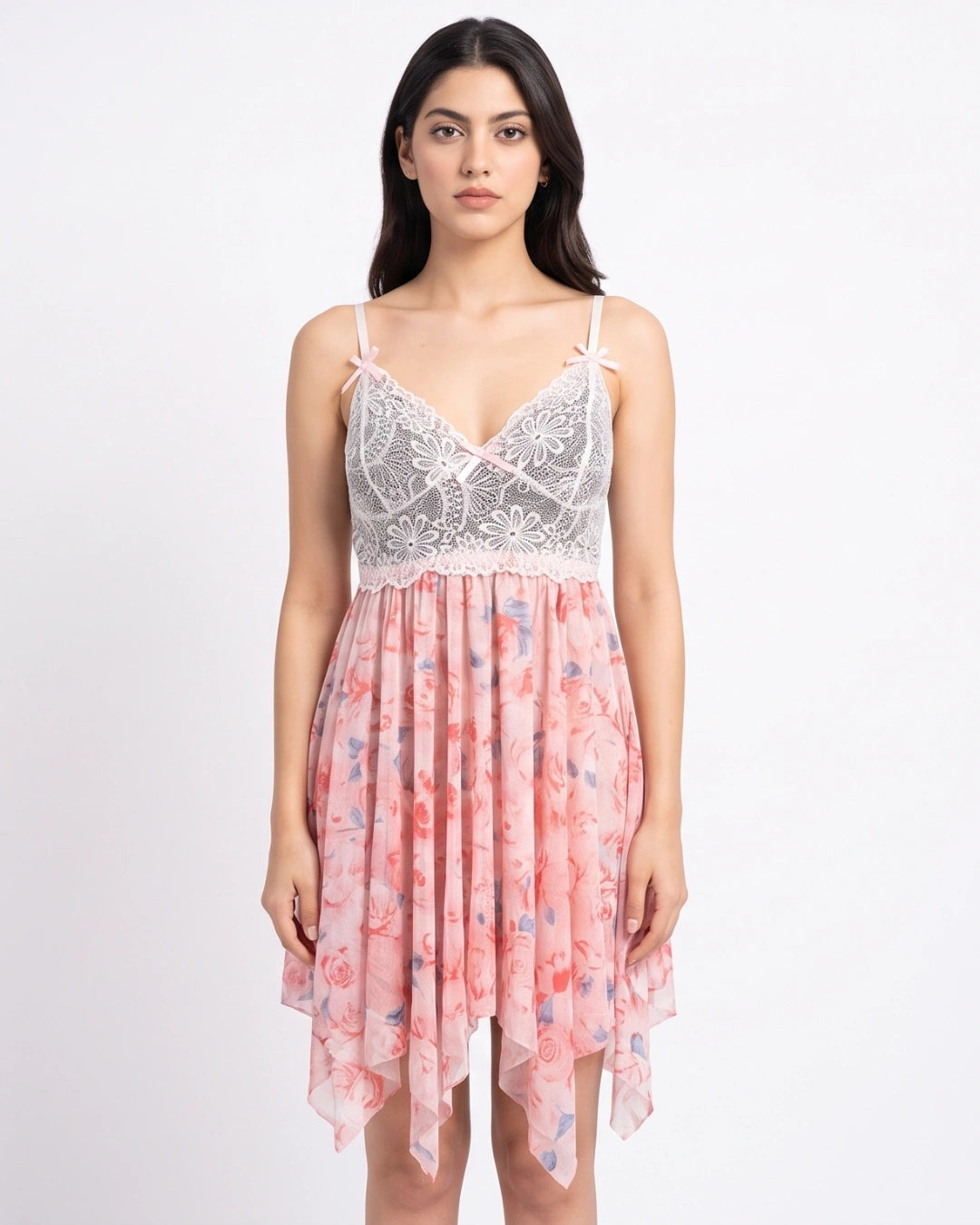 Babydoll Lingerie - Florelle -  Peach