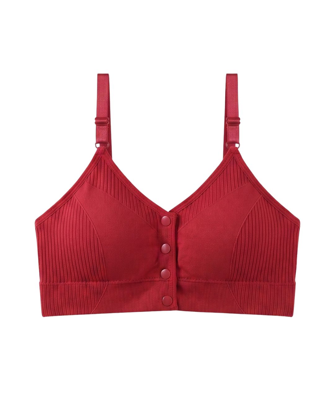 Seamless Front-Button Bra - Viona - Maroon
