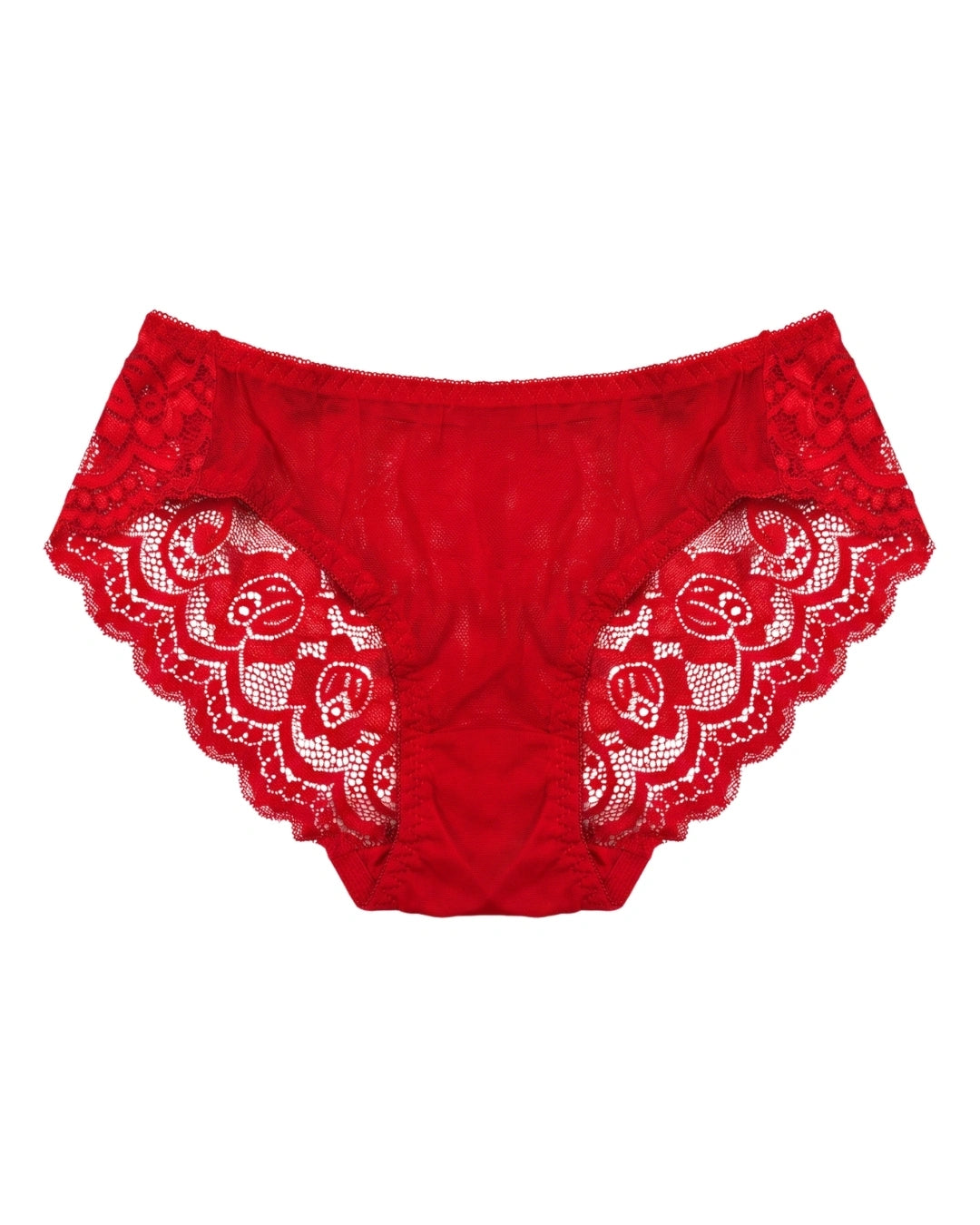Brief Panty - Rose Lace - Red