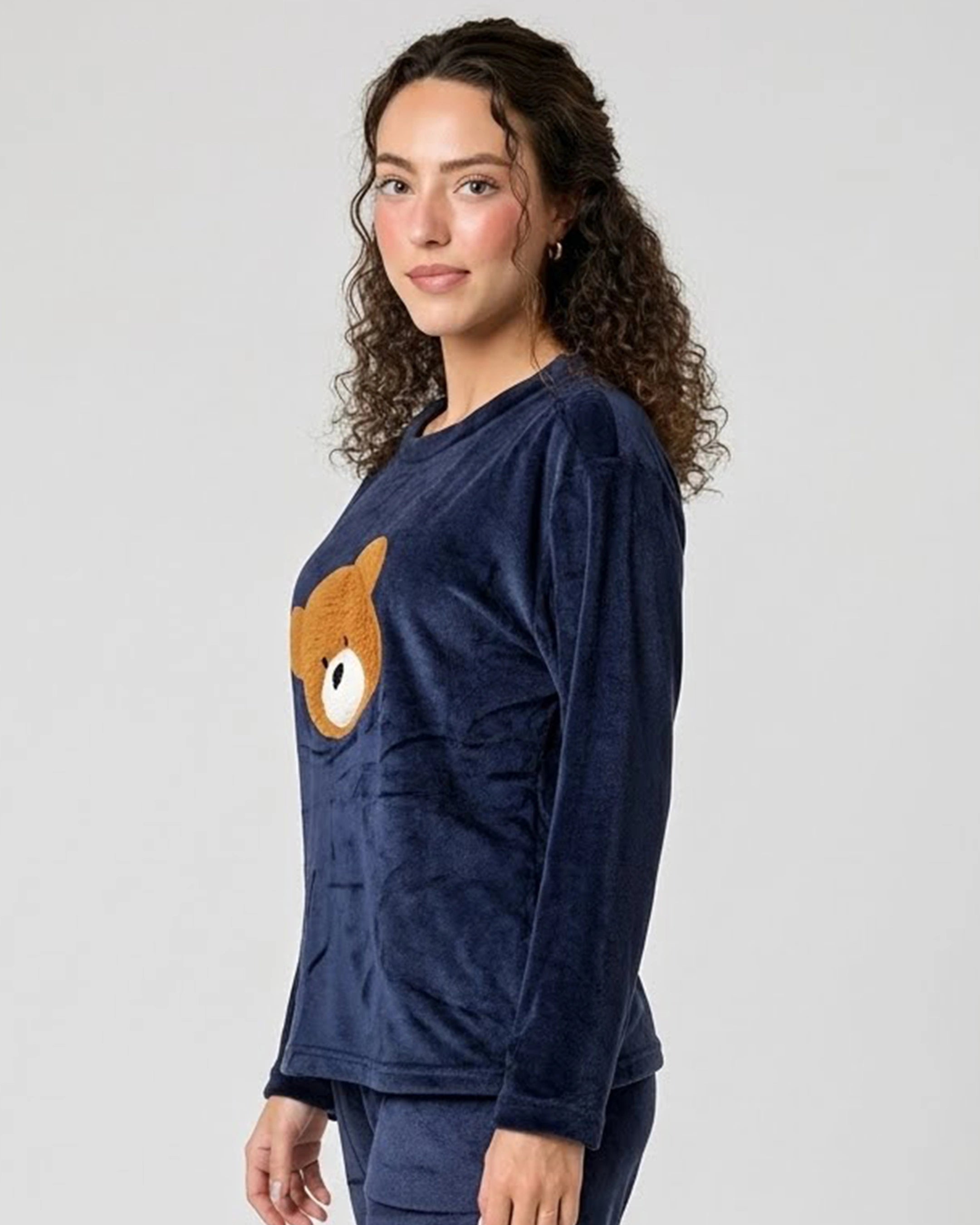 Fleece Pajama Suit - Blue Teddy