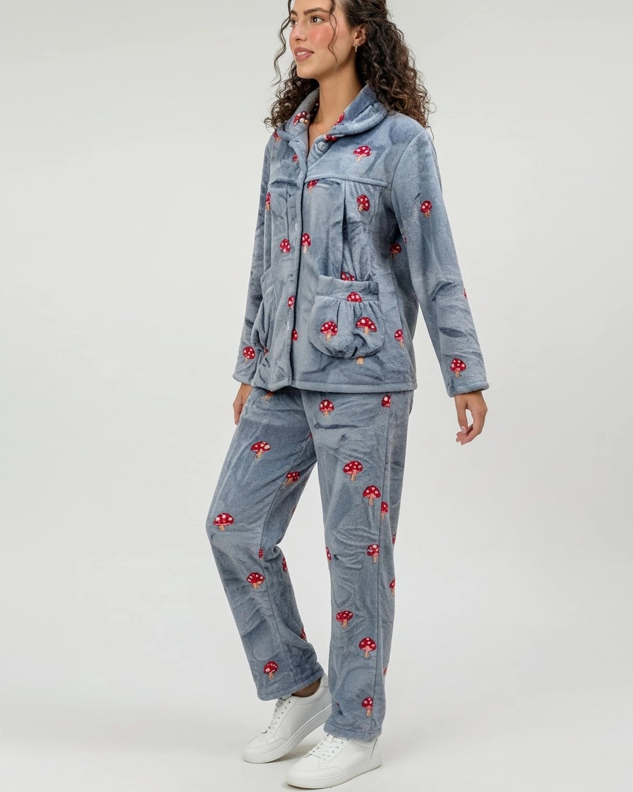 Fleece Pajama Suit - Misty Dot