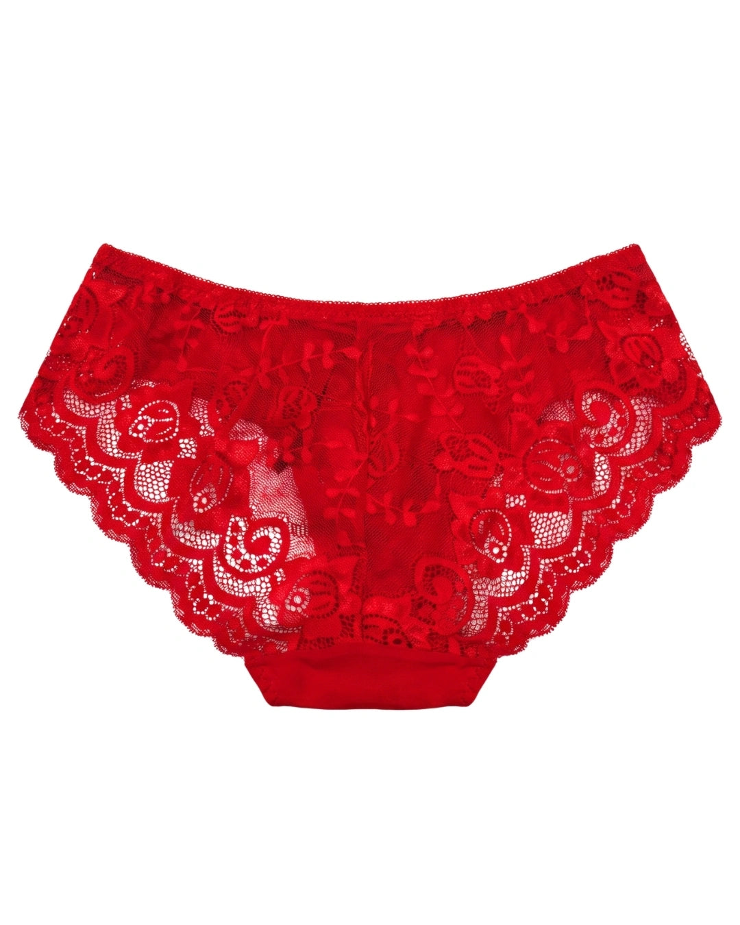 Brief Panty - Rose Lace - Red