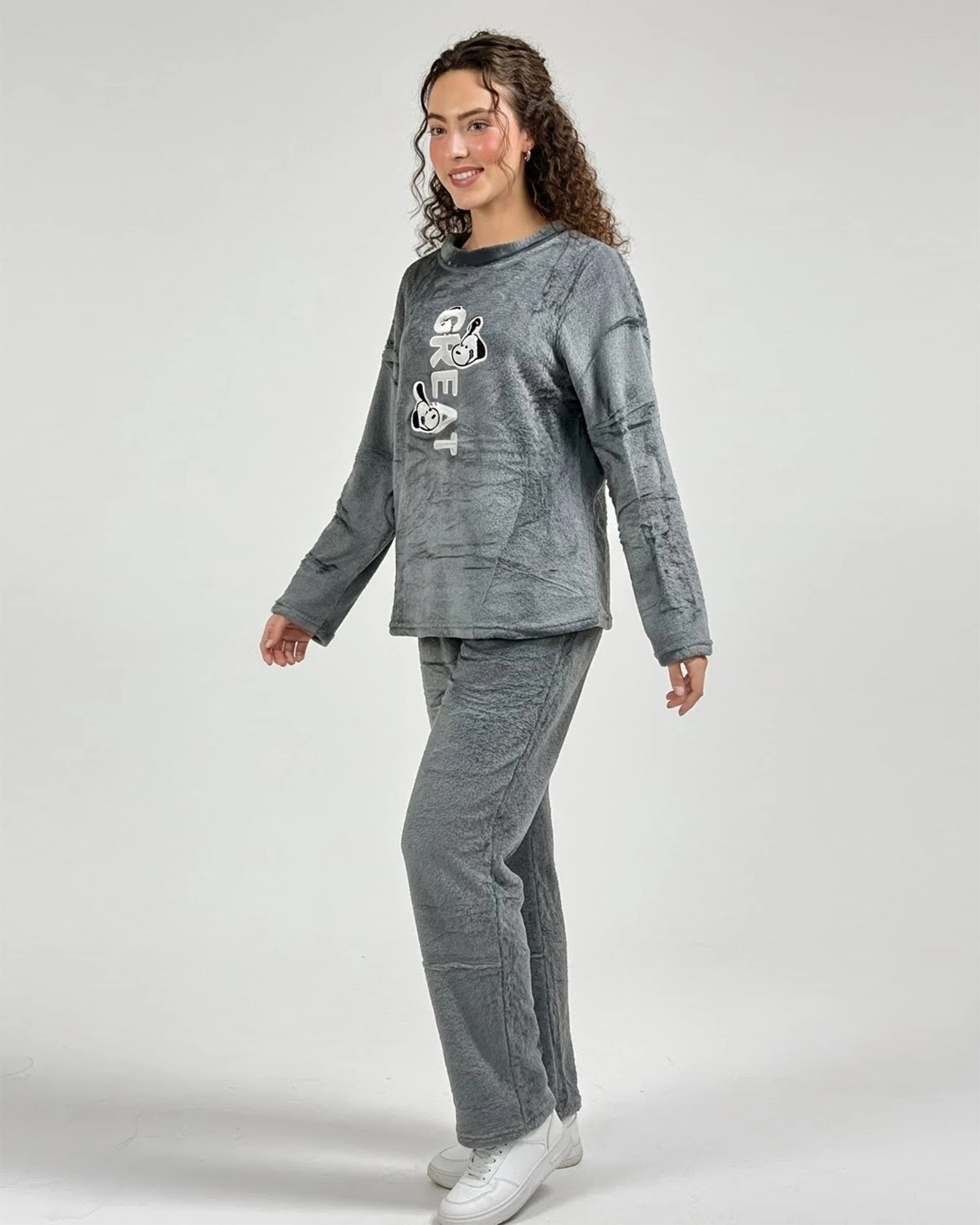 Fleece Pajama Suit - Grey Cozy