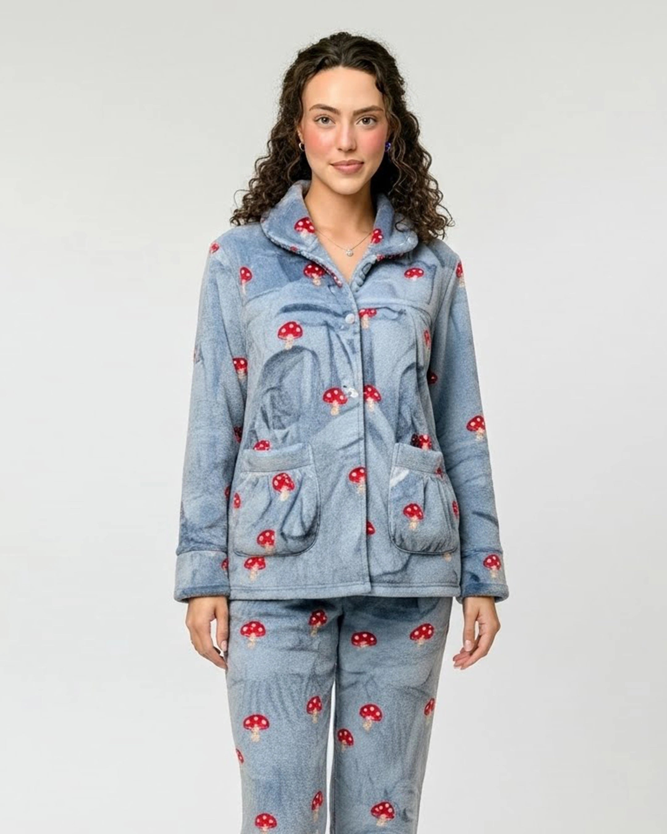 Fleece Pajama Suit - Misty Dot