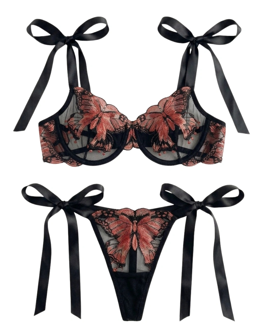 Non Padded Bra Set - Orlisse - Pink