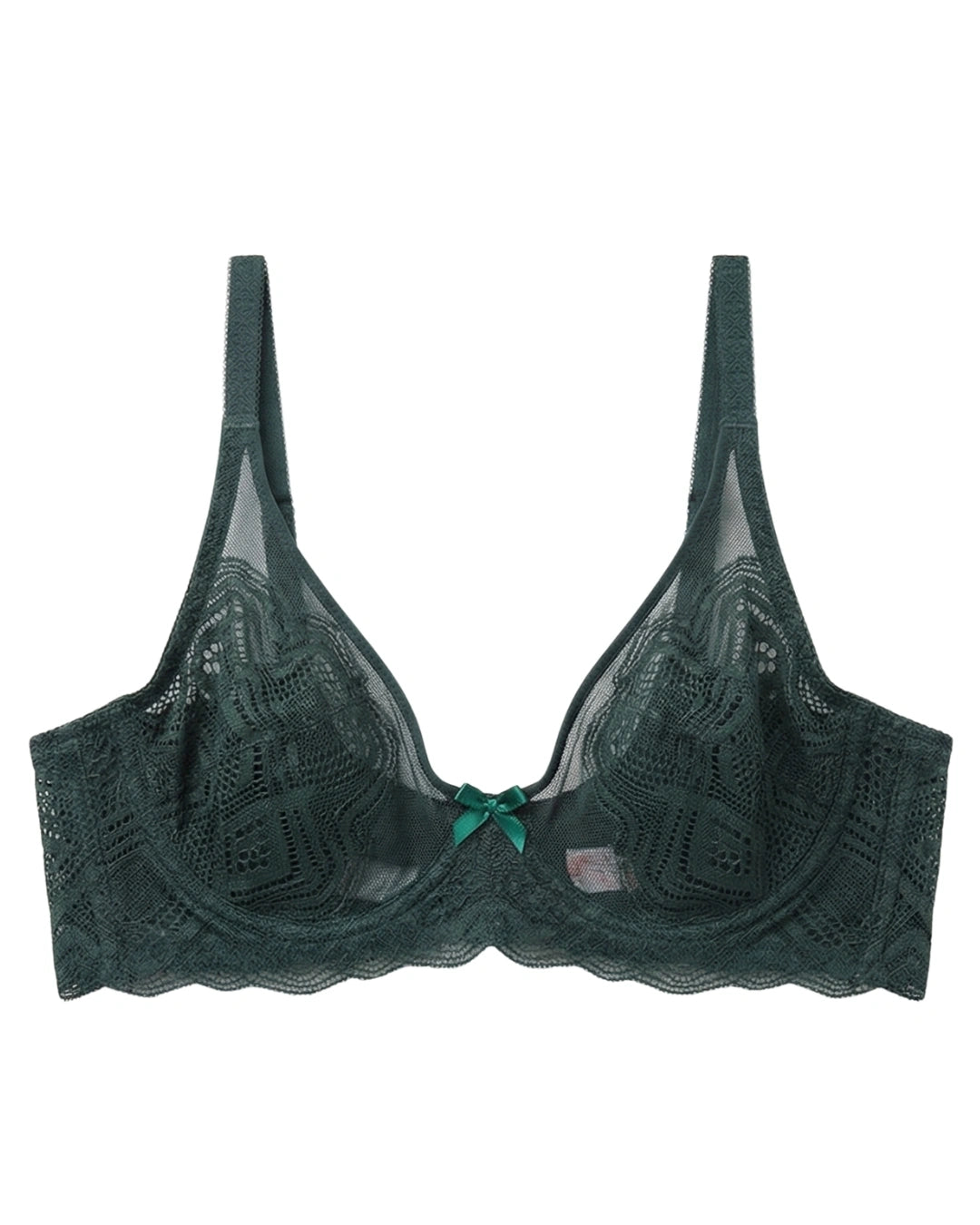 Non-Padded Lace Bra - June - Green