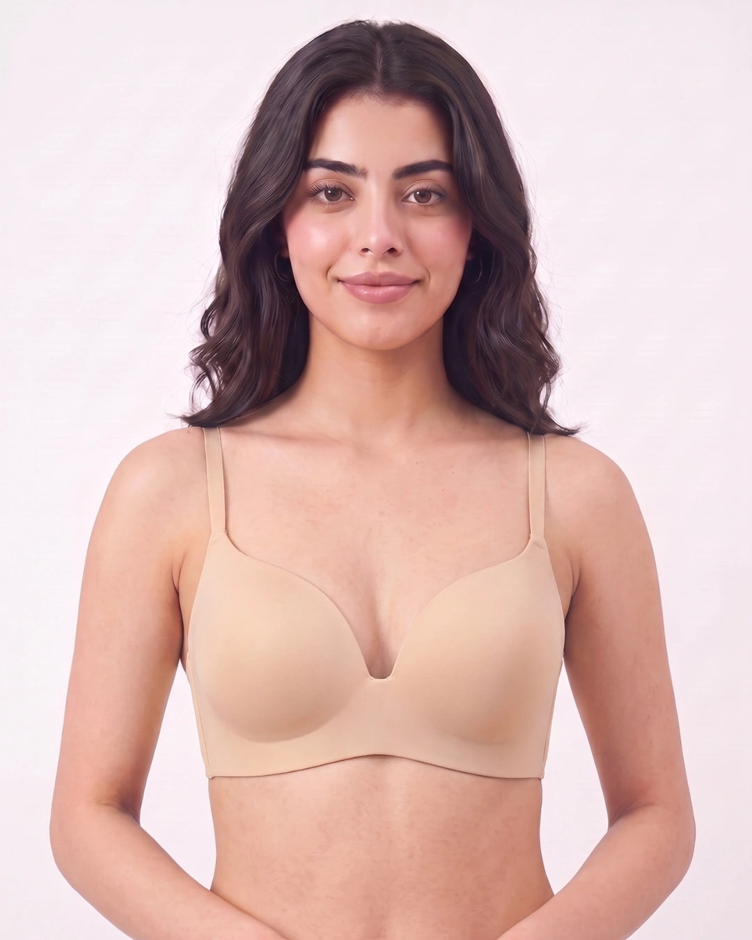 Seamless Non Wired Pushup T-Shirt Bra - Lisa - Skin