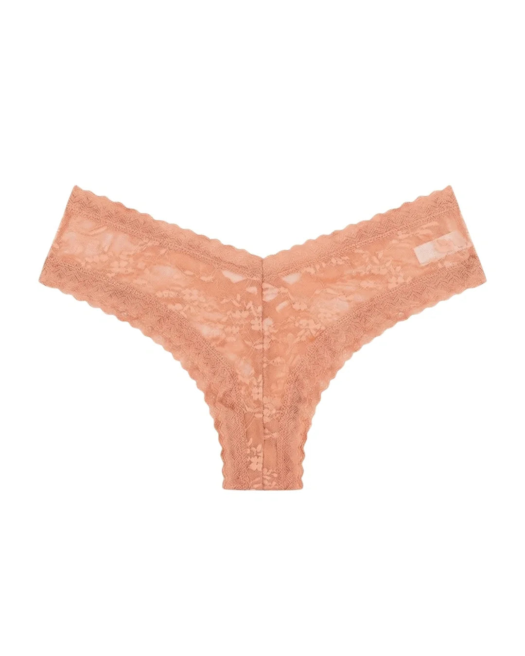 Thong Panty - Cross Lace - Peach