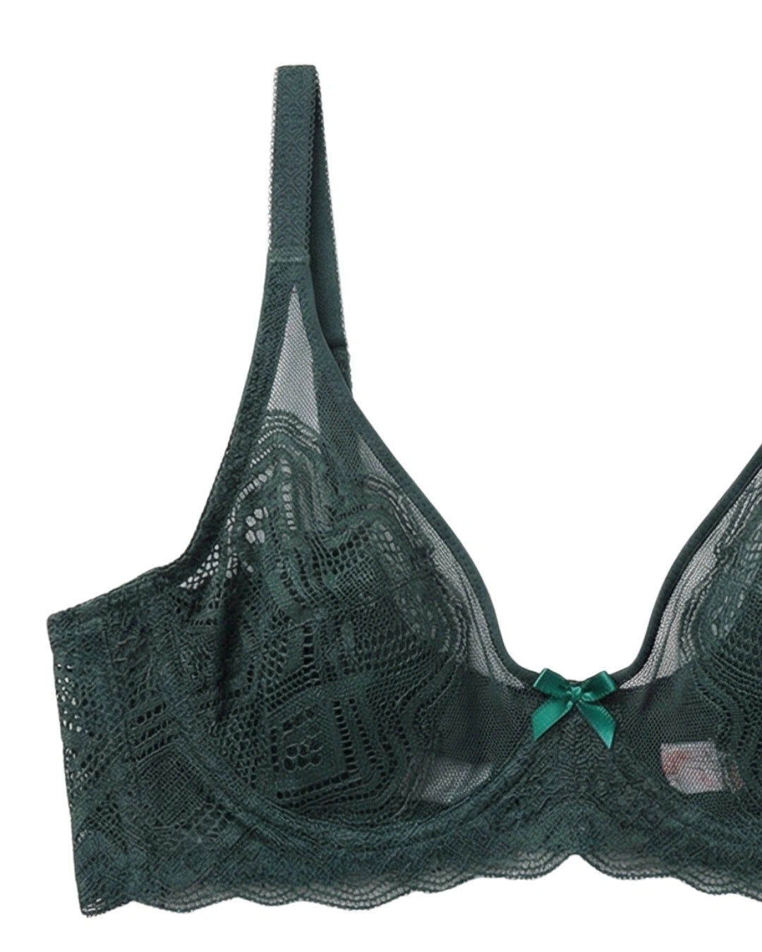 Non-Padded Lace Bra - June - Green