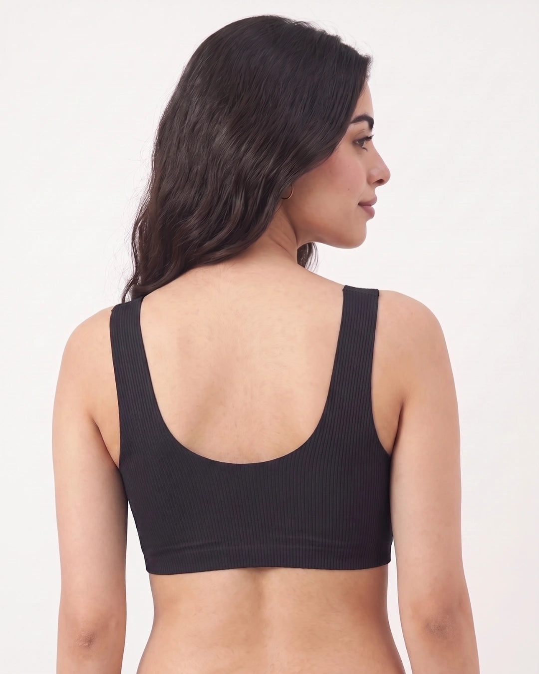 Front-Button Bra - Zova - Black