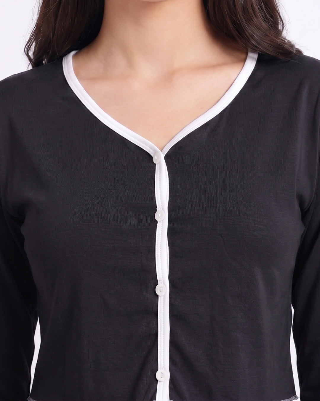 Cotton PJ Set - Velour - Black