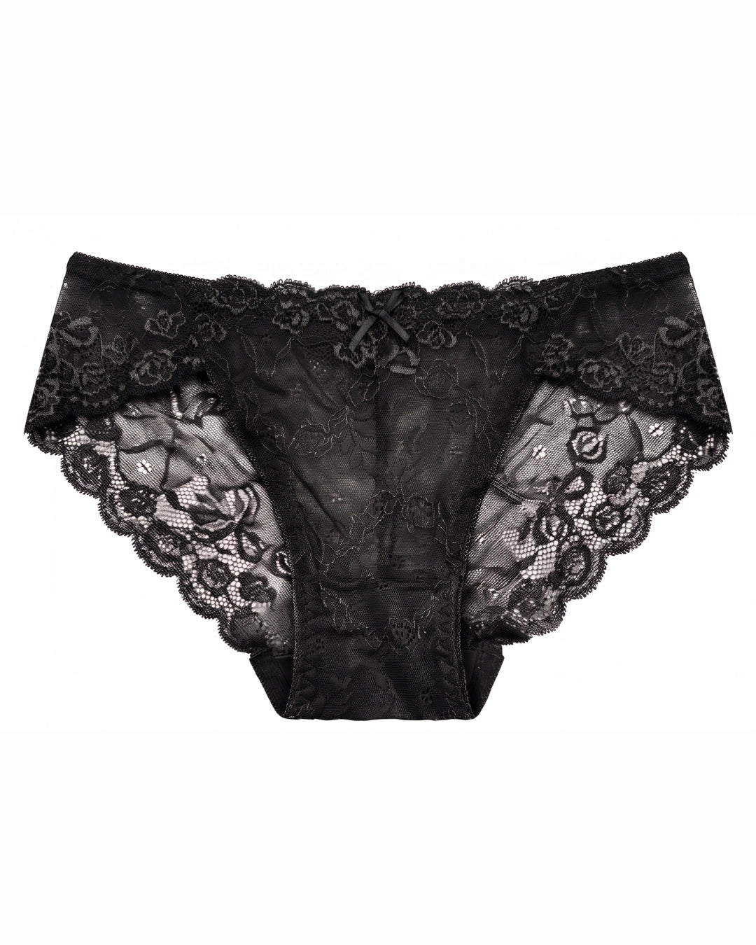Brief Panty - Floral Lace - Black