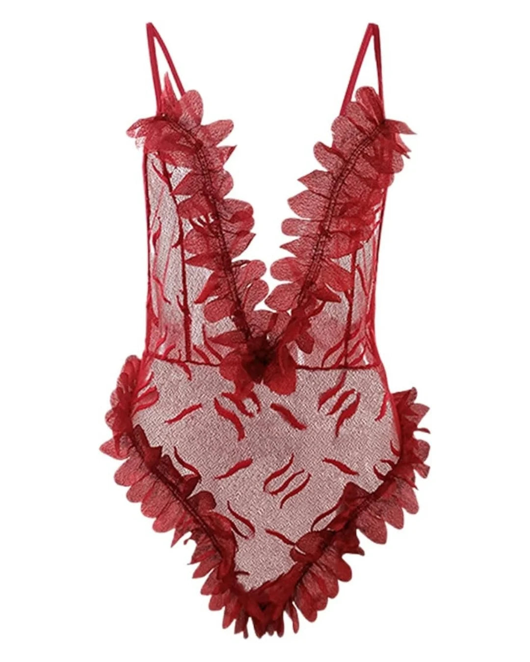 Babydoll Lingerie Bodysuit - Florence - Maroon