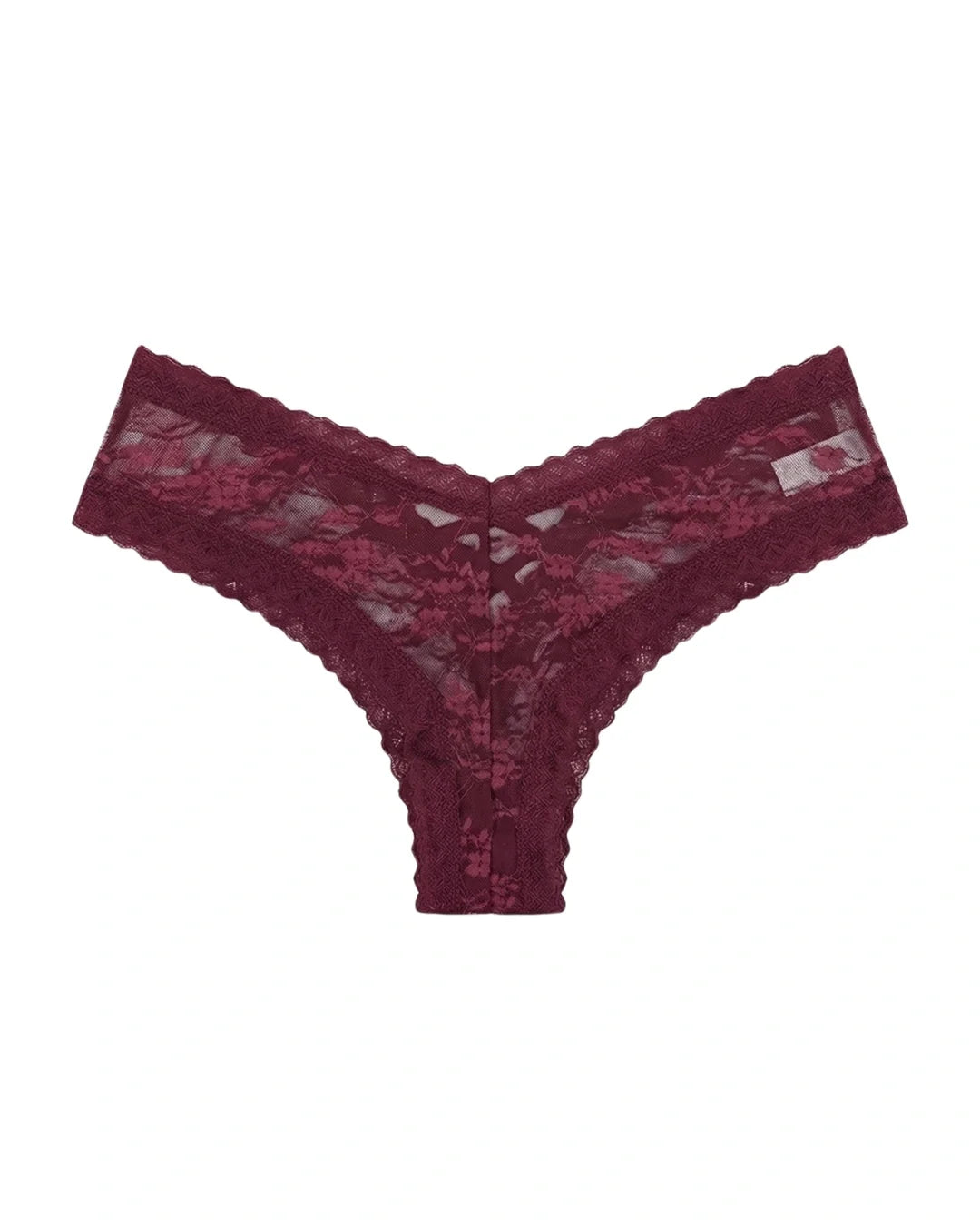 Thong Panty - Cross Lace - Maroon