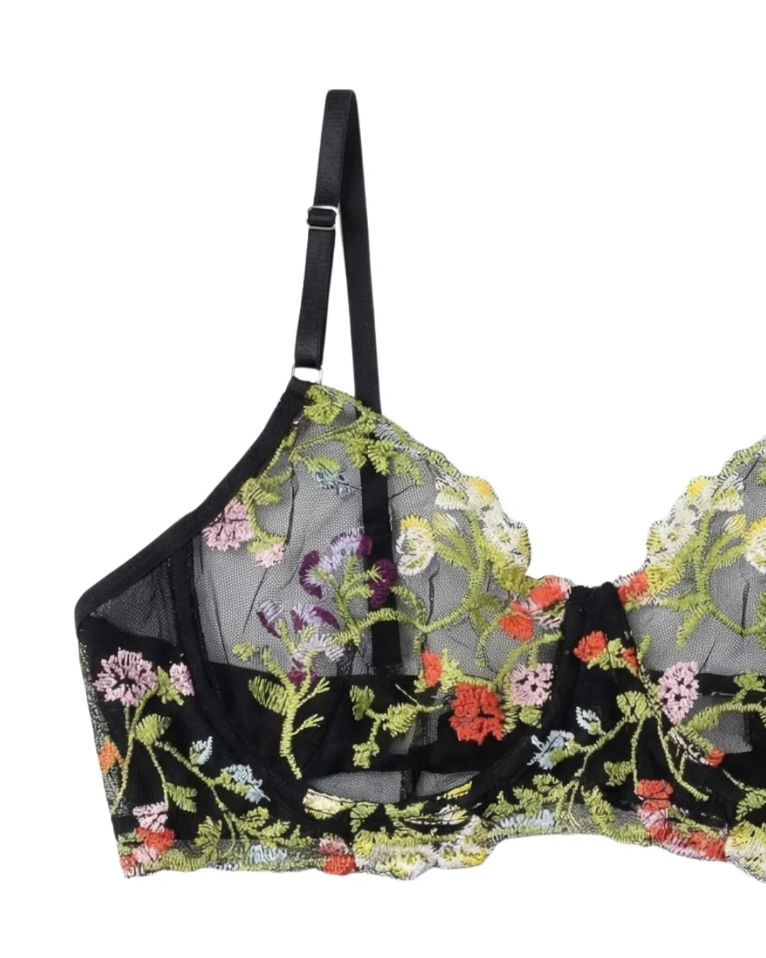 Non Padded Bra Set - Fiora - Black